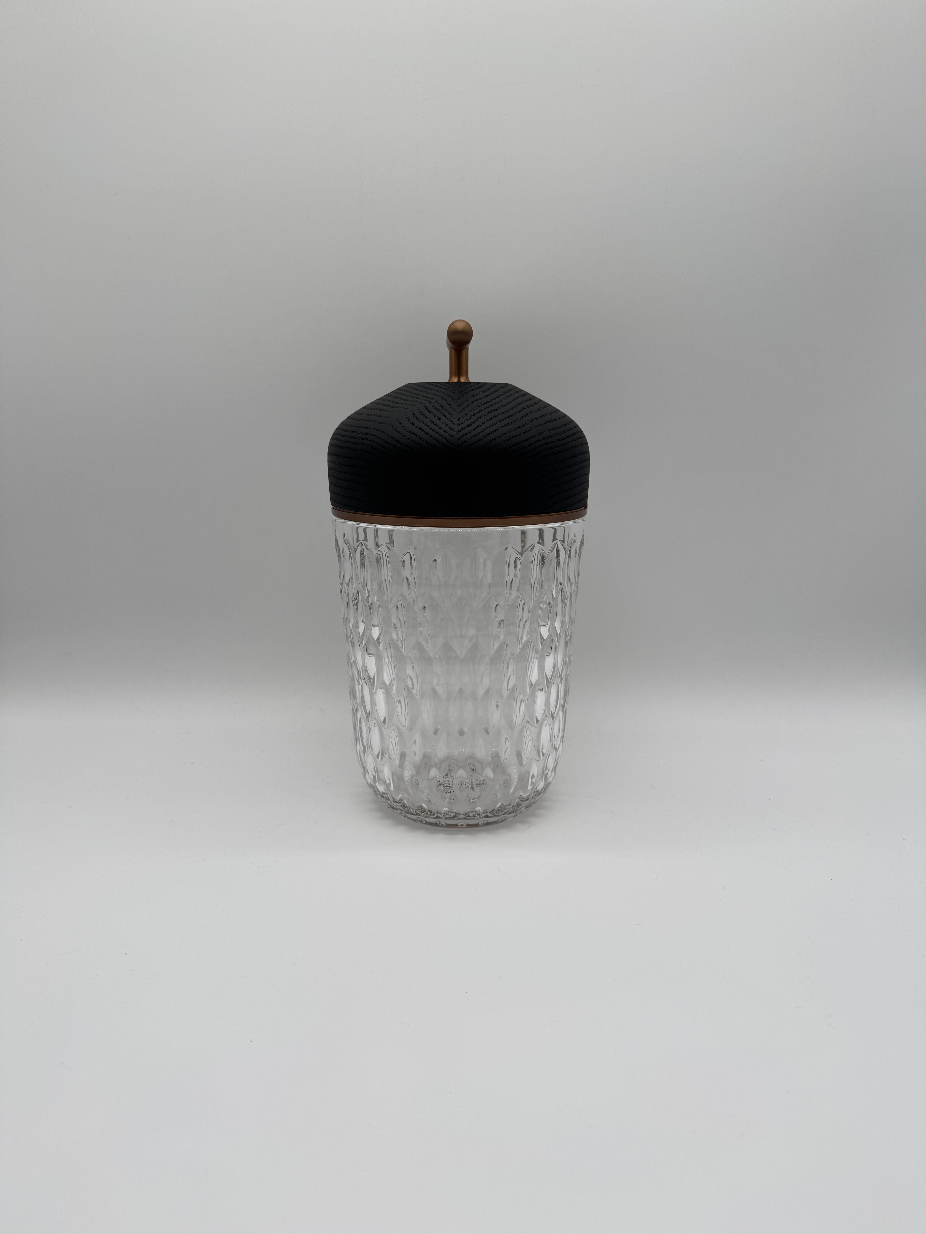 Saint-Louis Folia Portable Lamp Black Wood Bronze Anodized