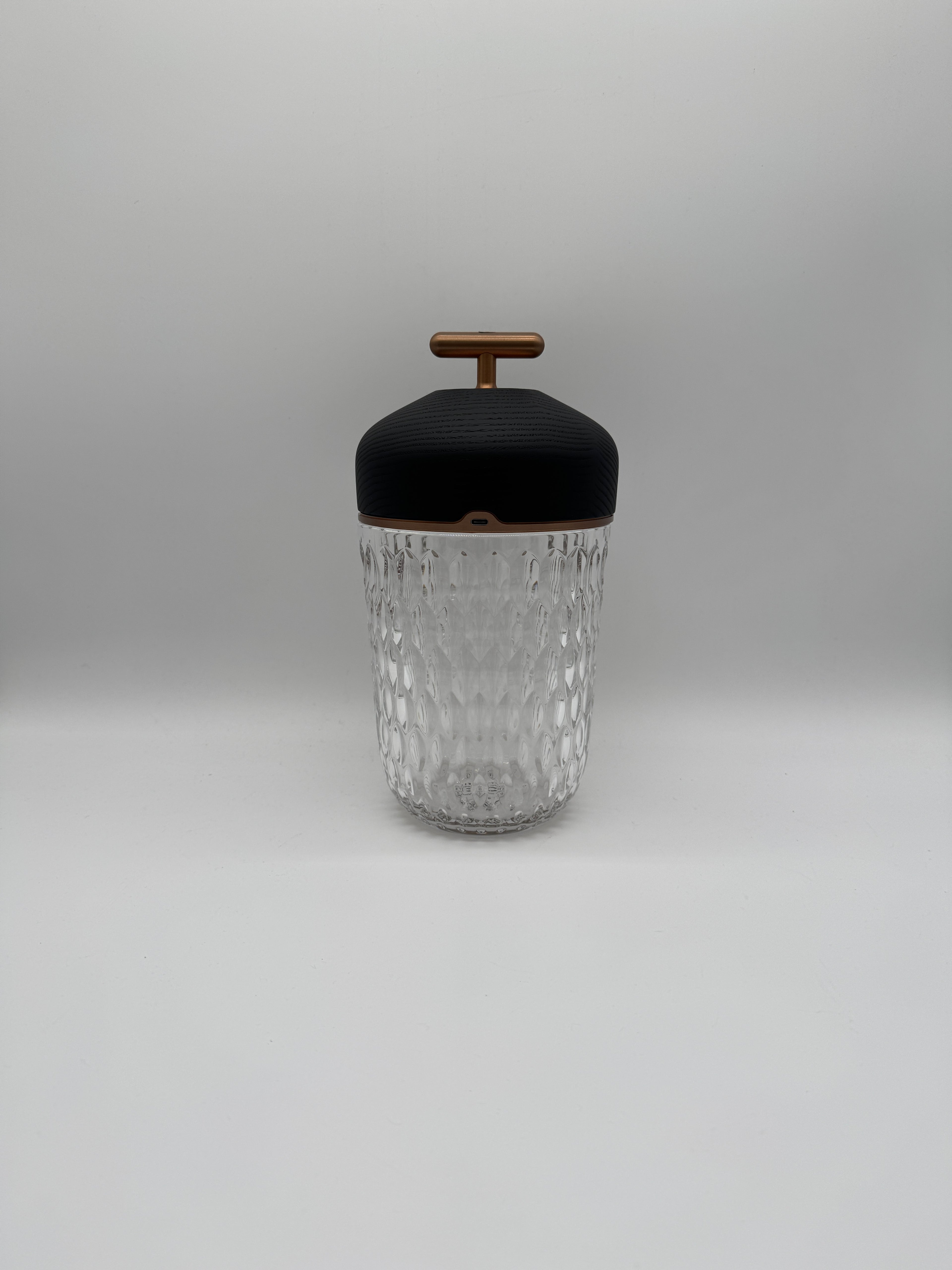 Saint-Louis Folia Portable Lamp Black Wood Bronze Anodized