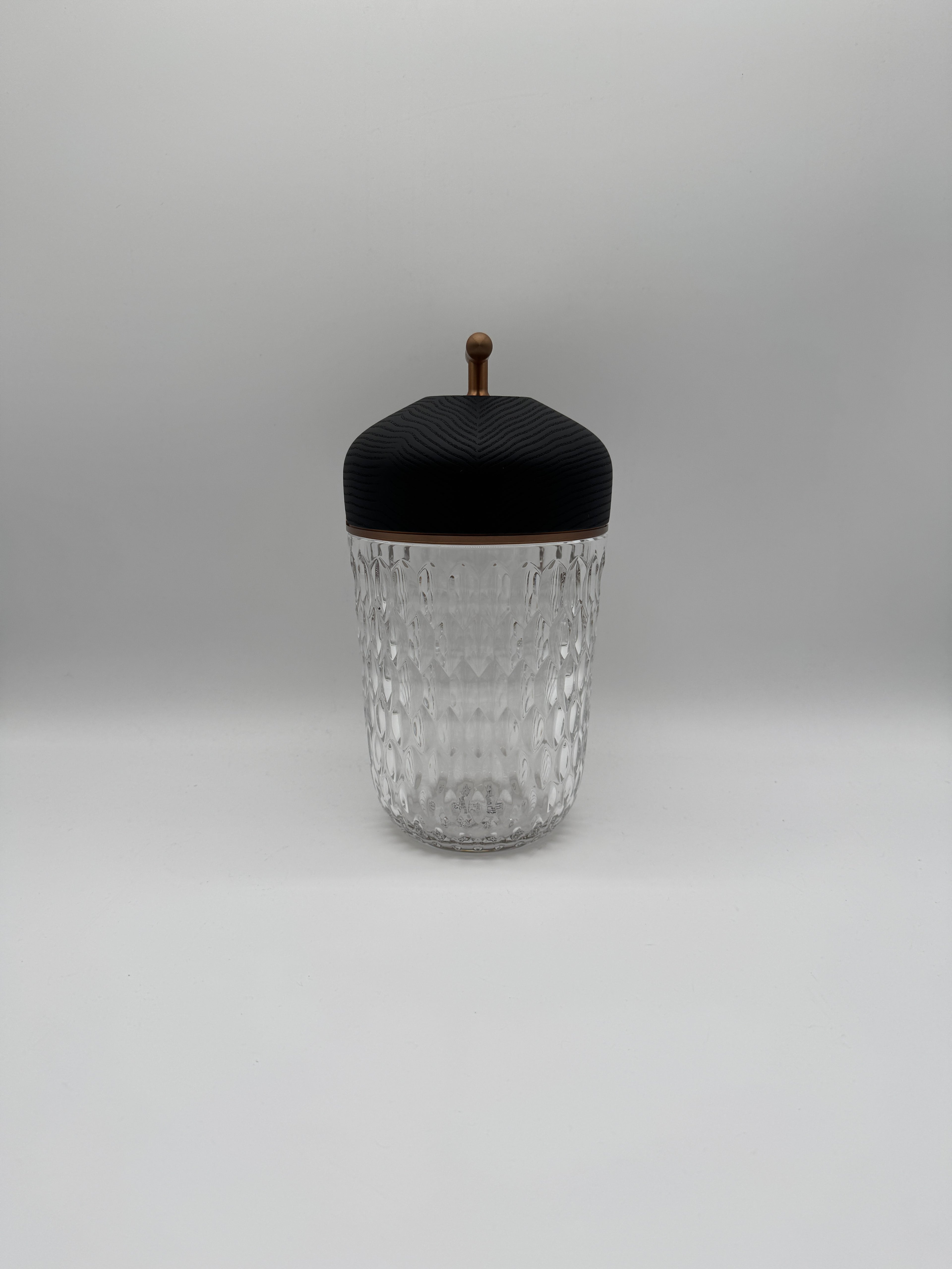 Saint-Louis Folia Portable Lamp Black Wood Bronze Anodized