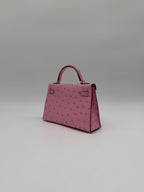Hermès Mini Kelly Bubblegum Ostrich Palladium Hardware
