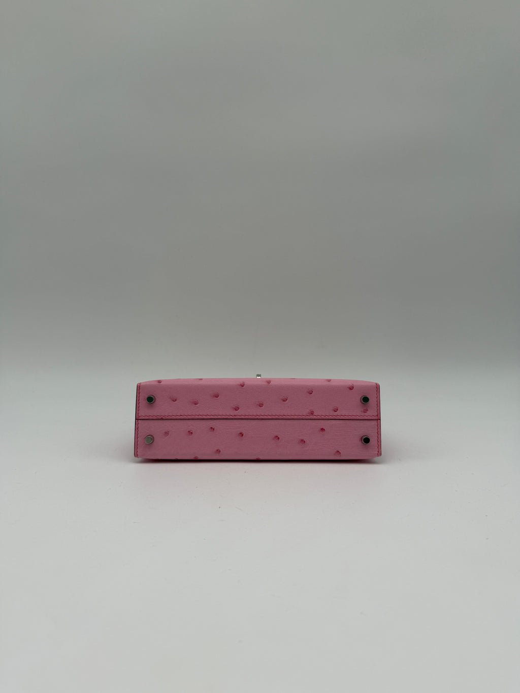 Hermès Mini Kelly Bubblegum Ostrich Palladium Hardware