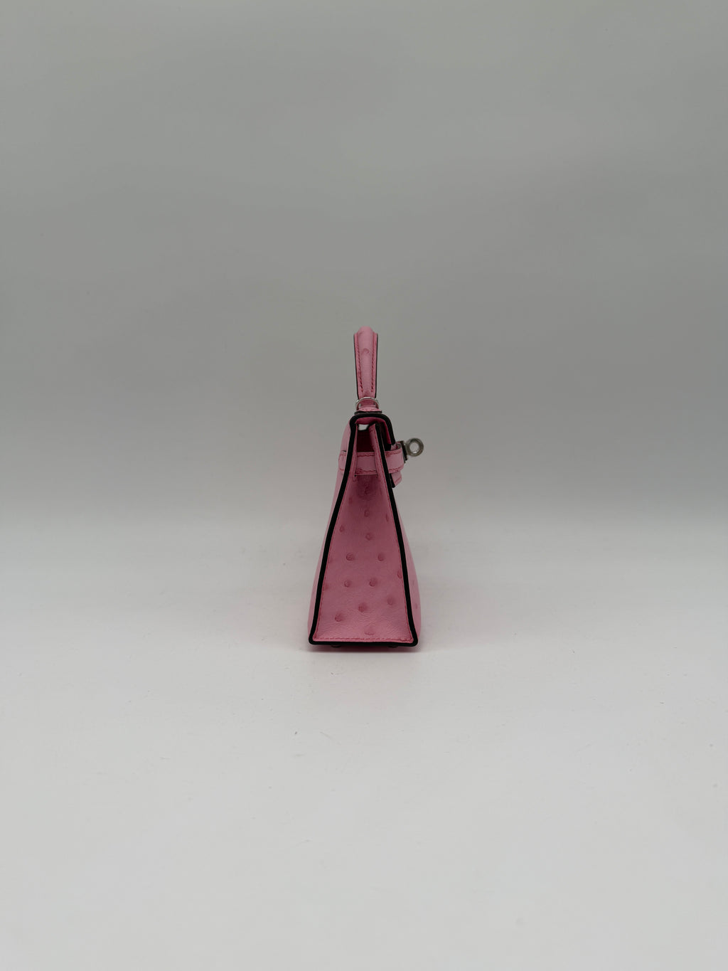 Hermès Mini Kelly Bubblegum Ostrich Palladium Hardware