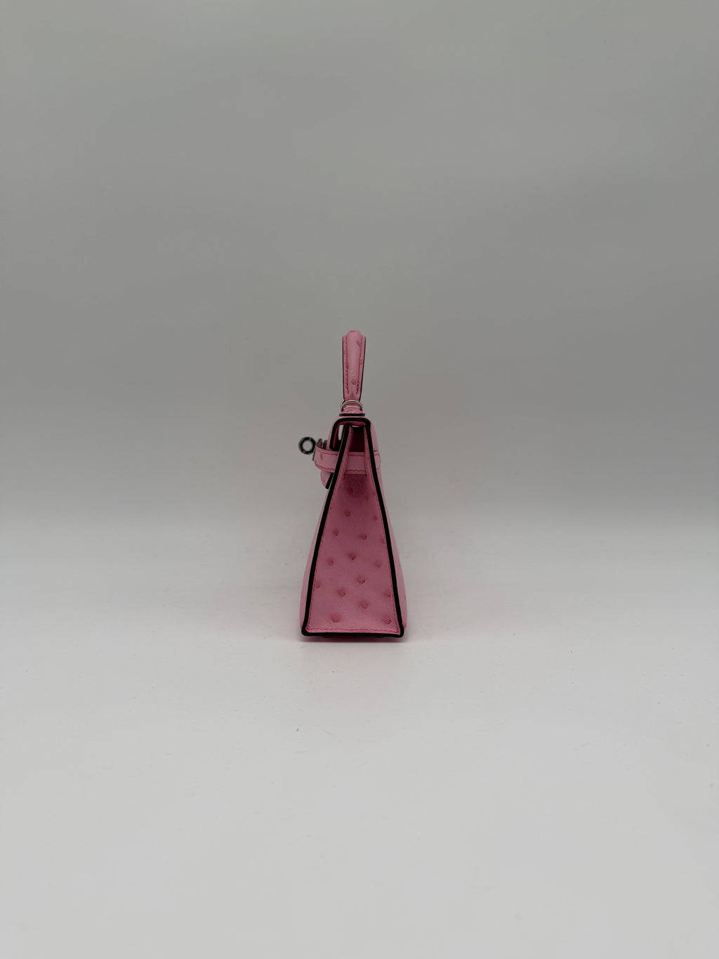 Hermès Mini Kelly Bubblegum Ostrich Palladium Hardware