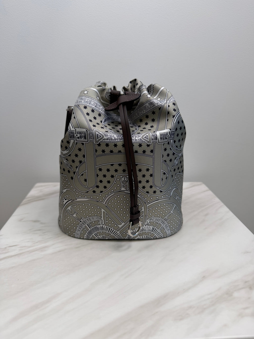 Hermès Lassoie Hermès bag Silk - Swift Gris Perle - Moka Palladium Hardware