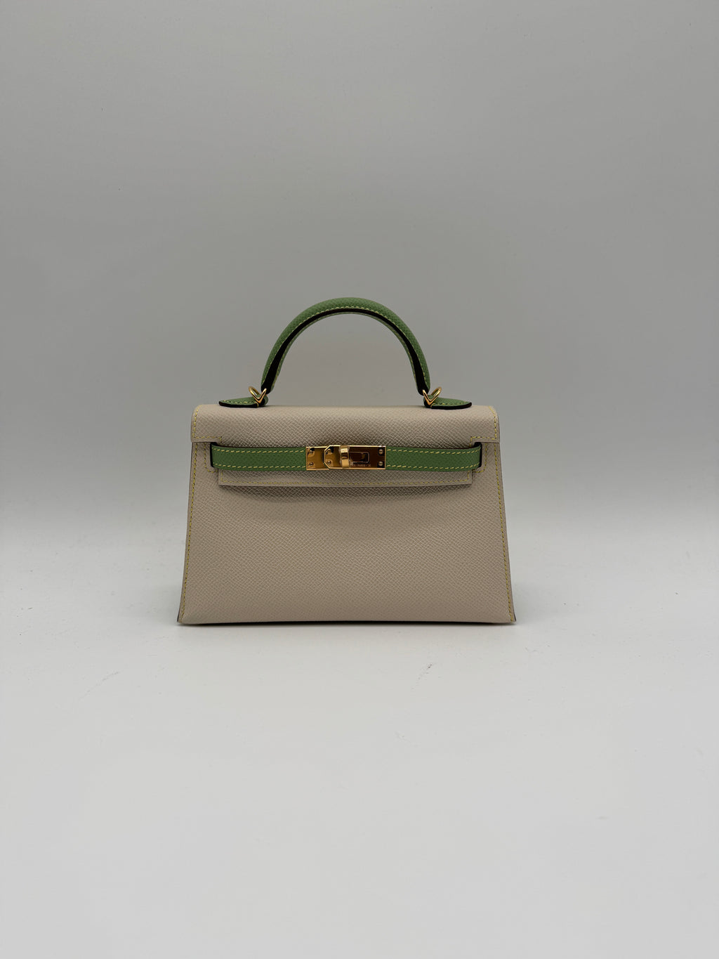 Hermès K20 HSS Craie, Vert Cricket Epsom Gold Hardware