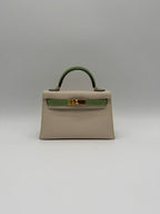 Hermès K20 HSS Craie, Vert Cricket Epsom Gold Hardware