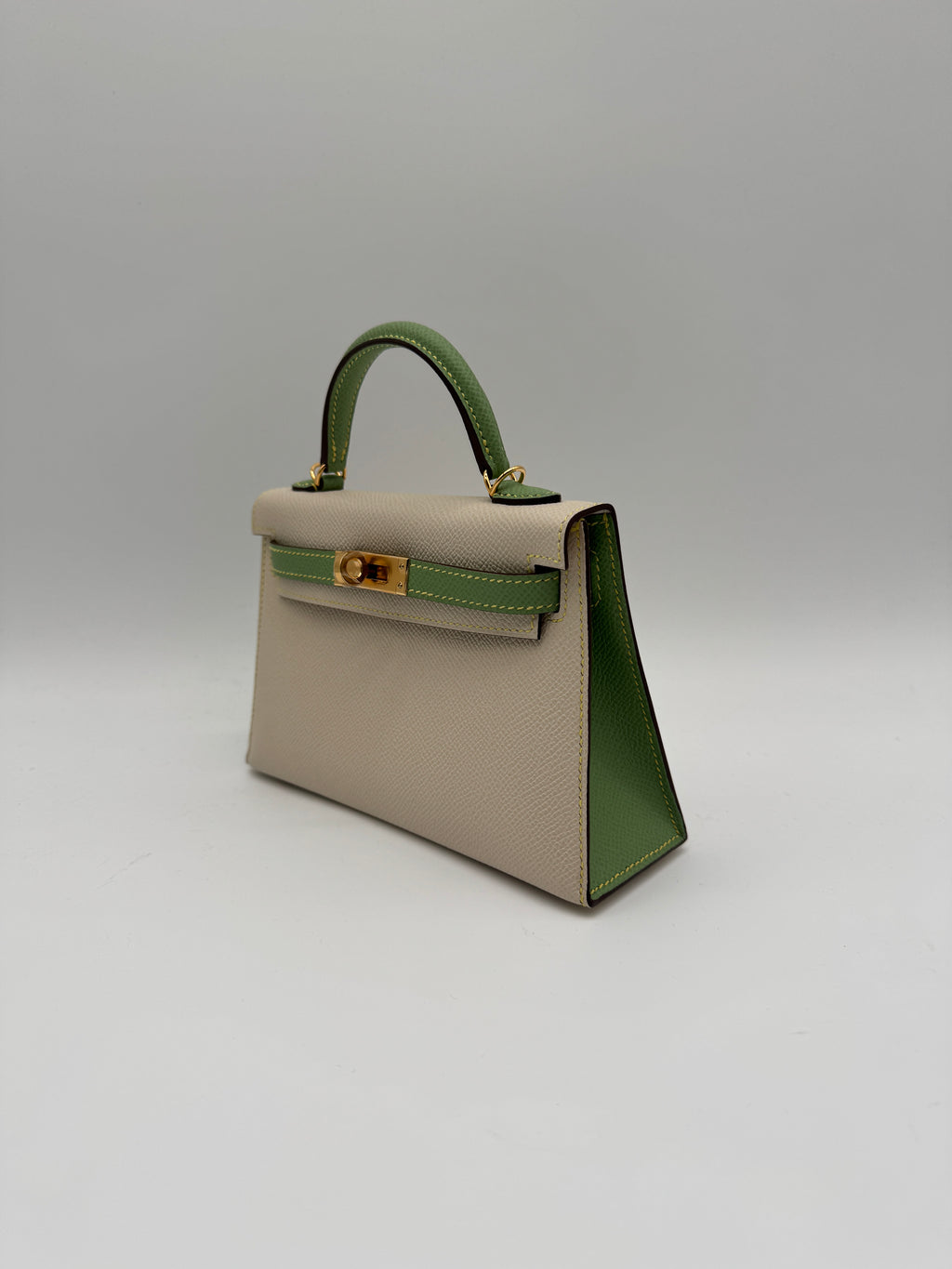 Hermès K20 HSS Craie, Vert Cricket Epsom Gold Hardware