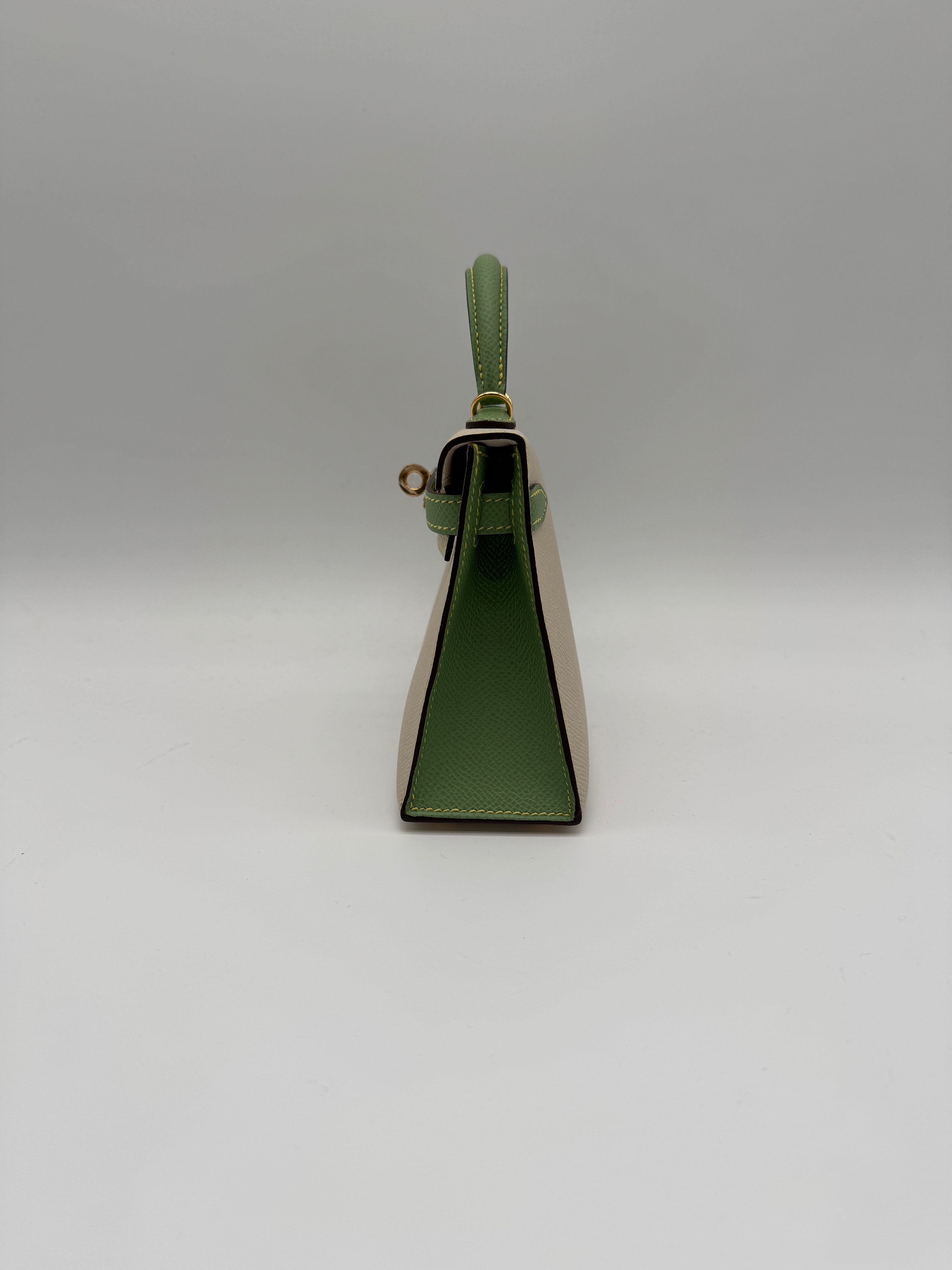 Hermès K20 HSS Craie, Vert Cricket Epsom Gold Hardware