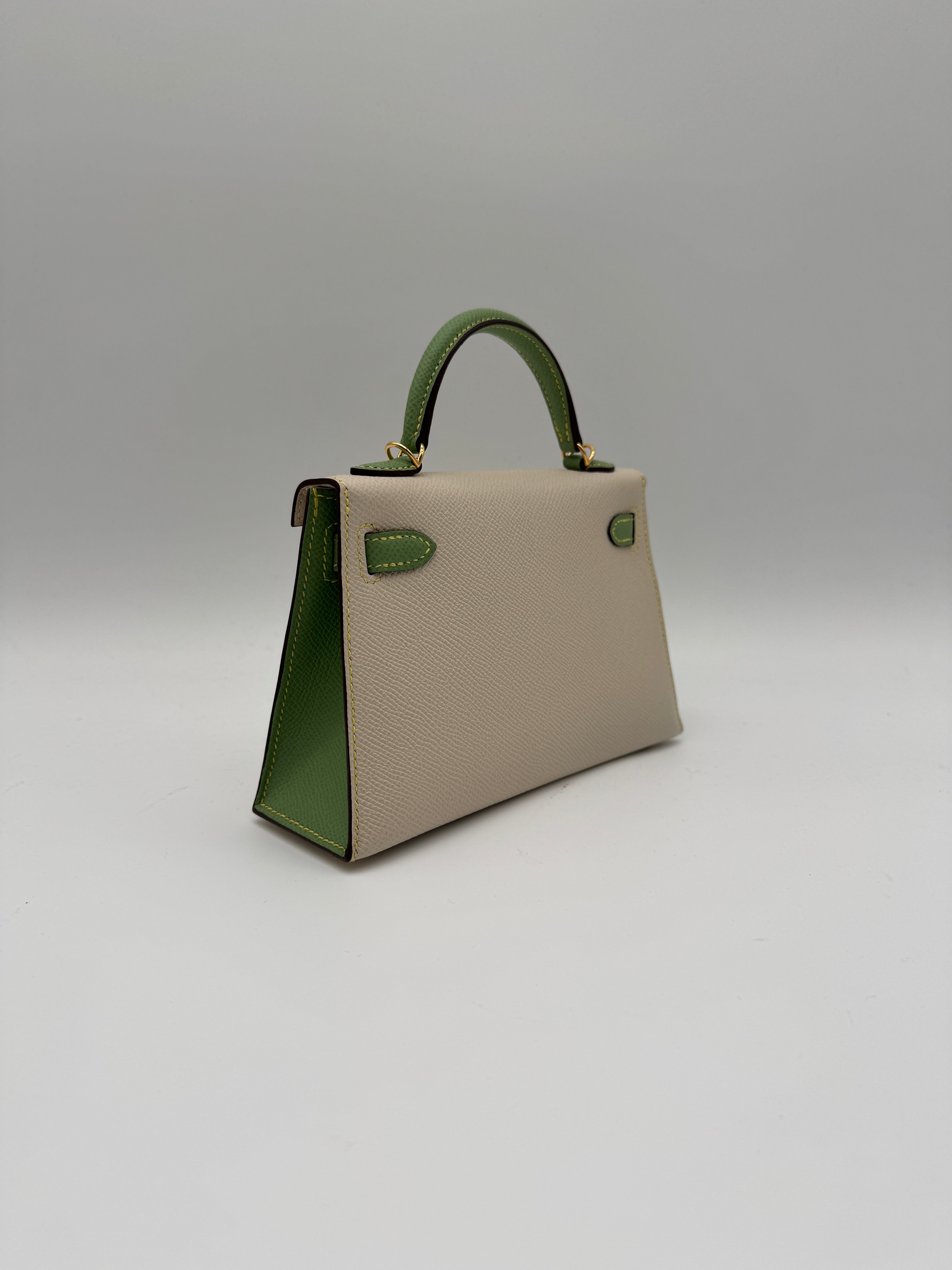 Hermès K20 HSS Craie, Vert Cricket Epsom Gold Hardware