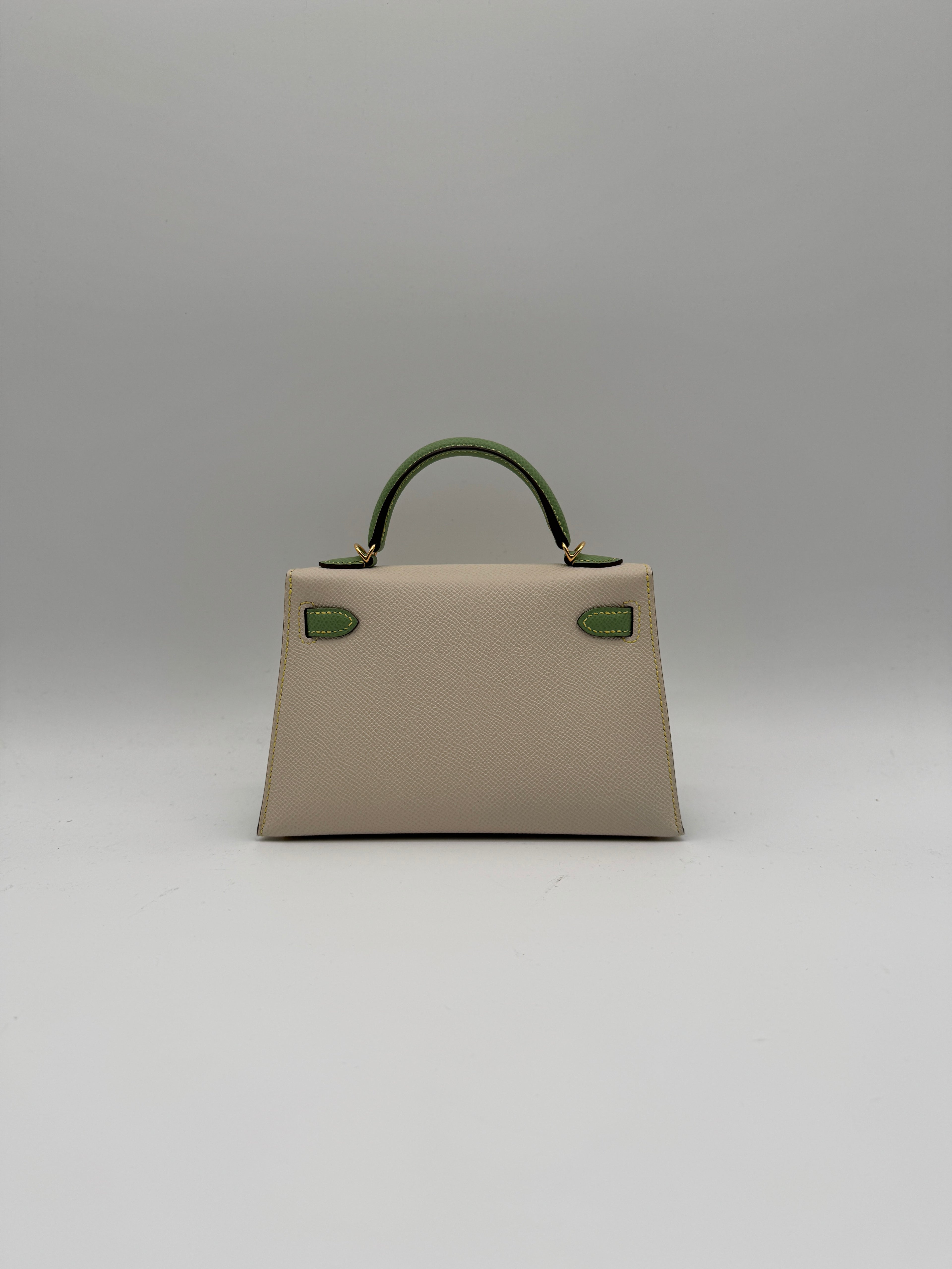 Hermès K20 HSS Craie, Vert Cricket Epsom Gold Hardware