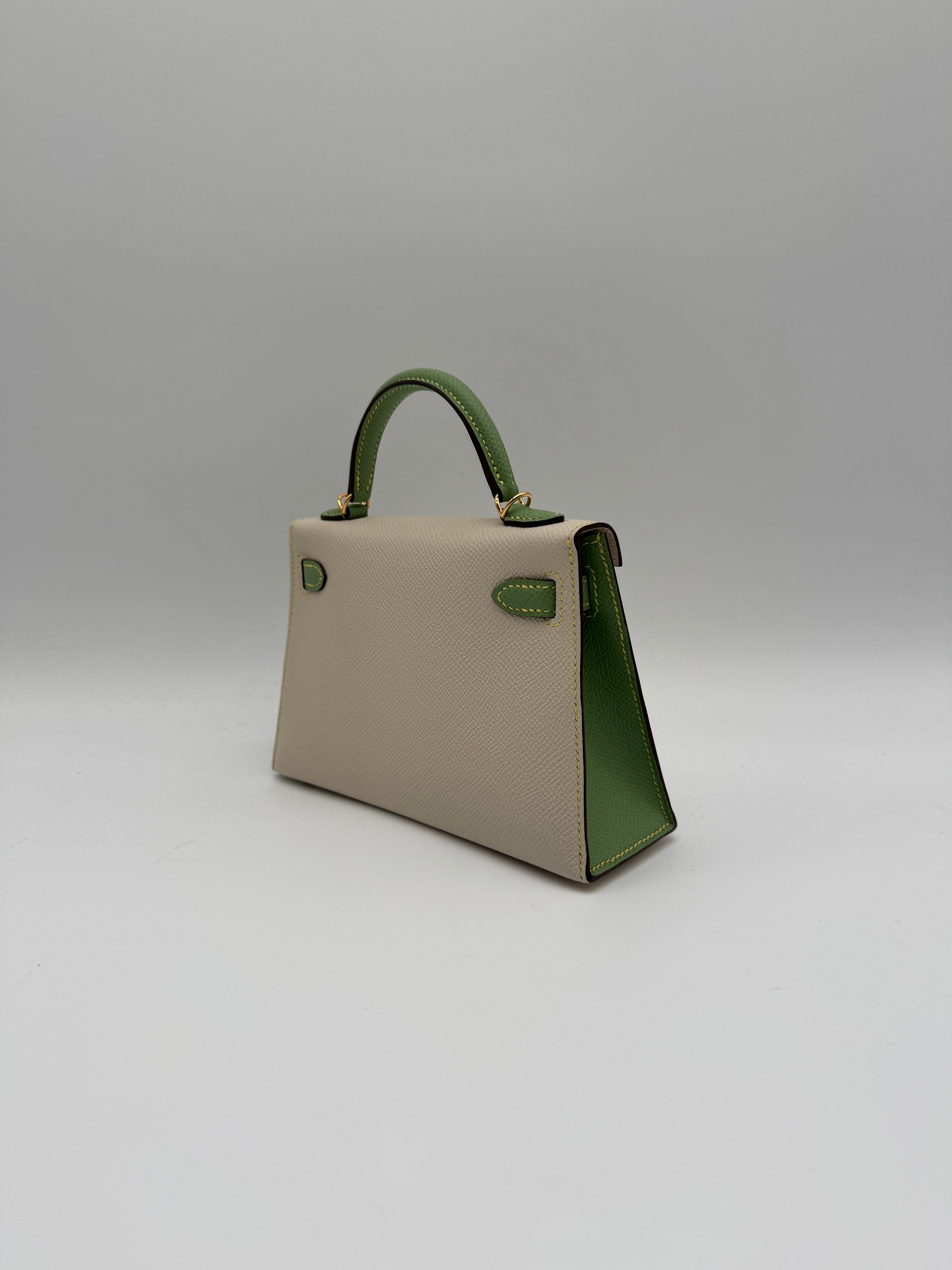 Hermès K20 HSS Craie, Vert Cricket Epsom Gold Hardware