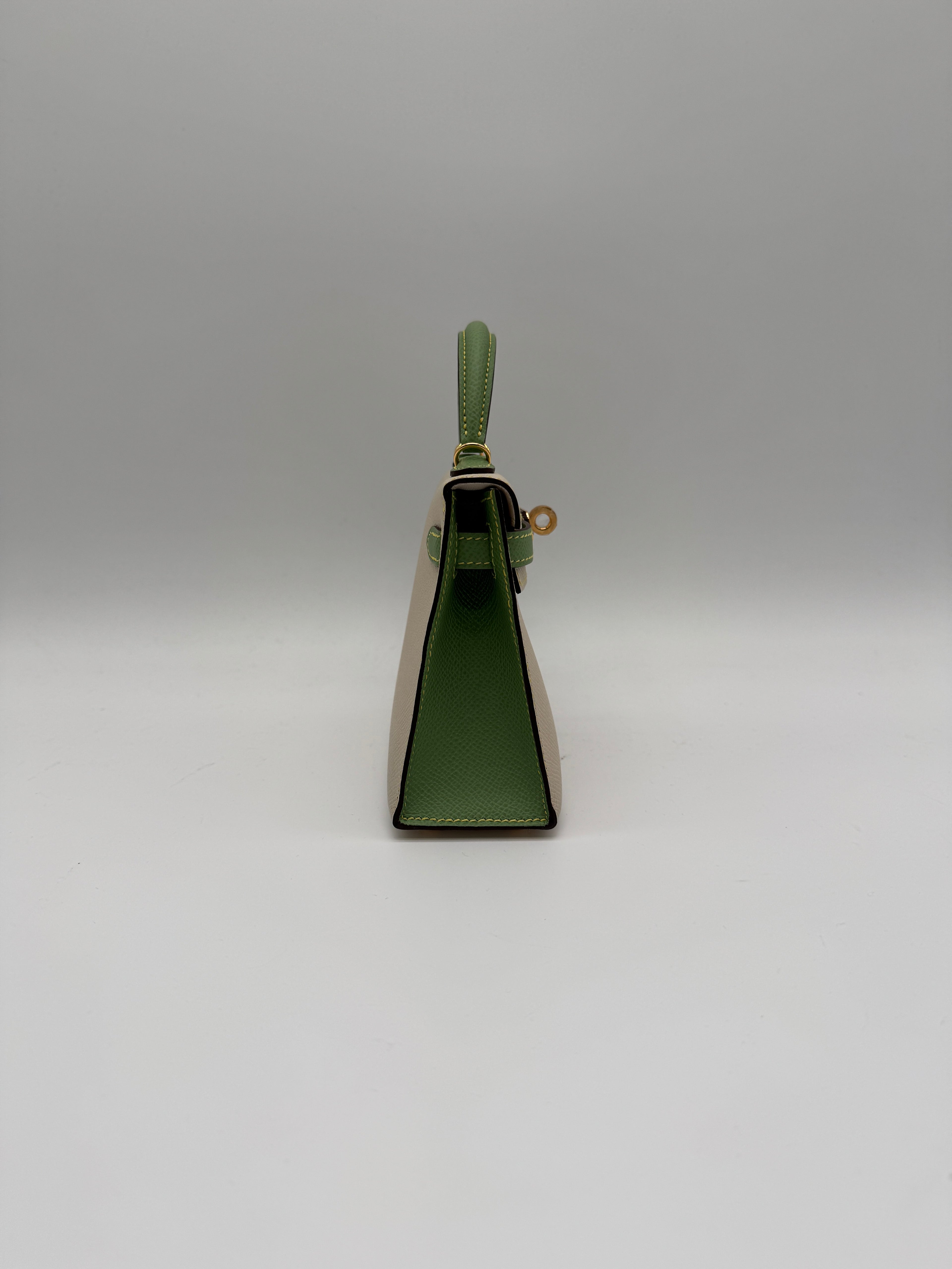 Hermès K20 HSS Craie, Vert Cricket Epsom Gold Hardware