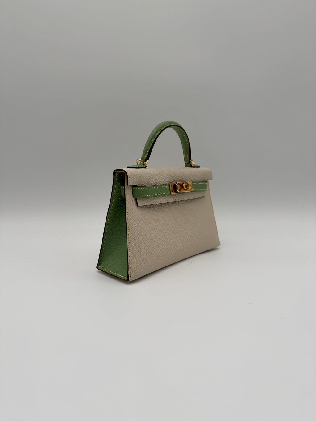 Hermès K20 HSS Craie, Vert Cricket Epsom Gold Hardware