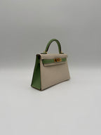 Hermès K20 HSS Craie, Vert Cricket Epsom Gold Hardware