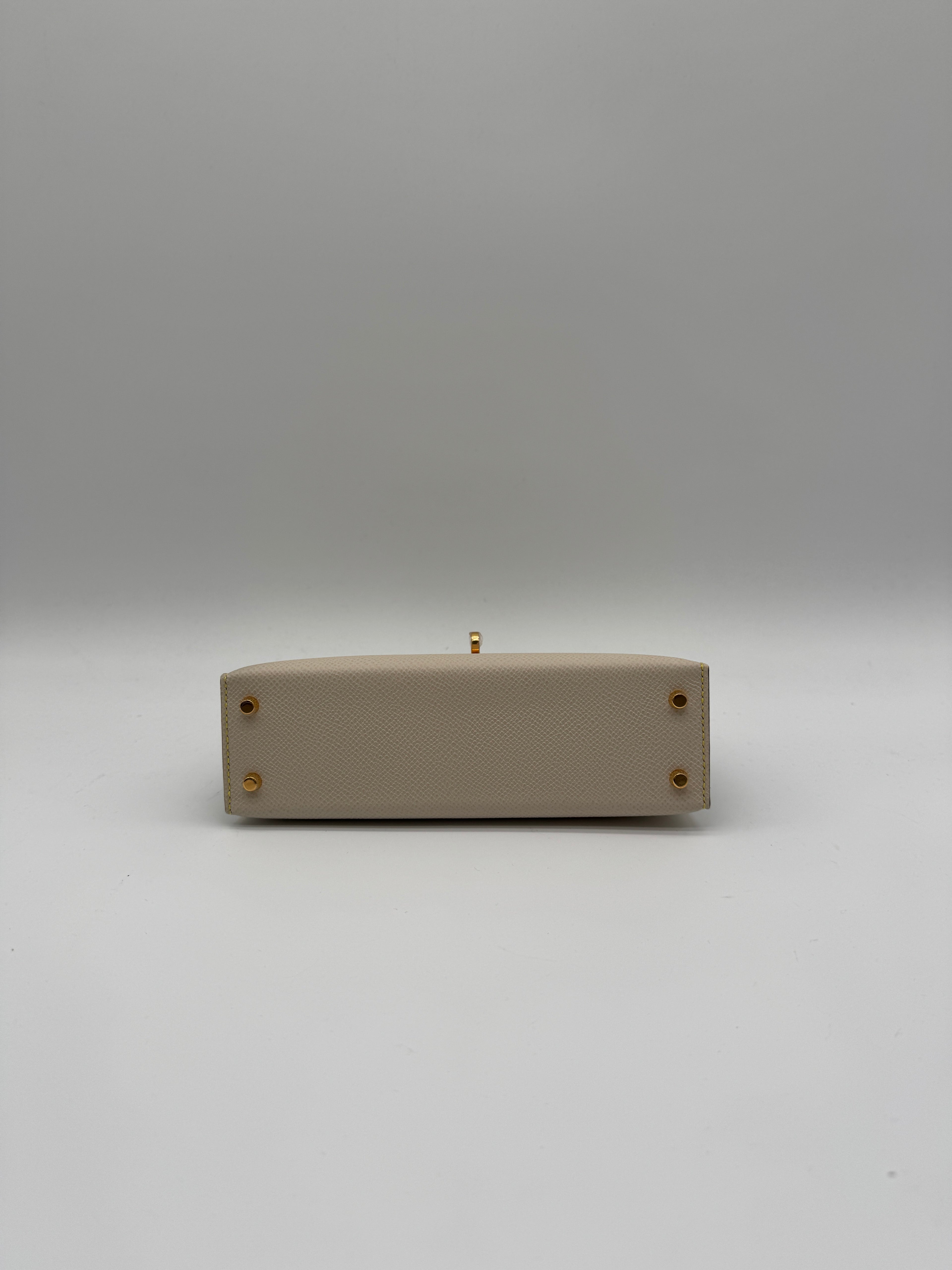 Hermès K20 HSS Craie, Vert Cricket Epsom Gold Hardware