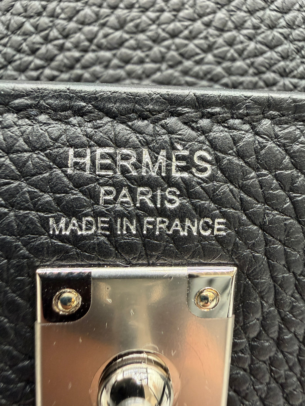 Hermès Kelly 25 Black Togo Palladium Hardware