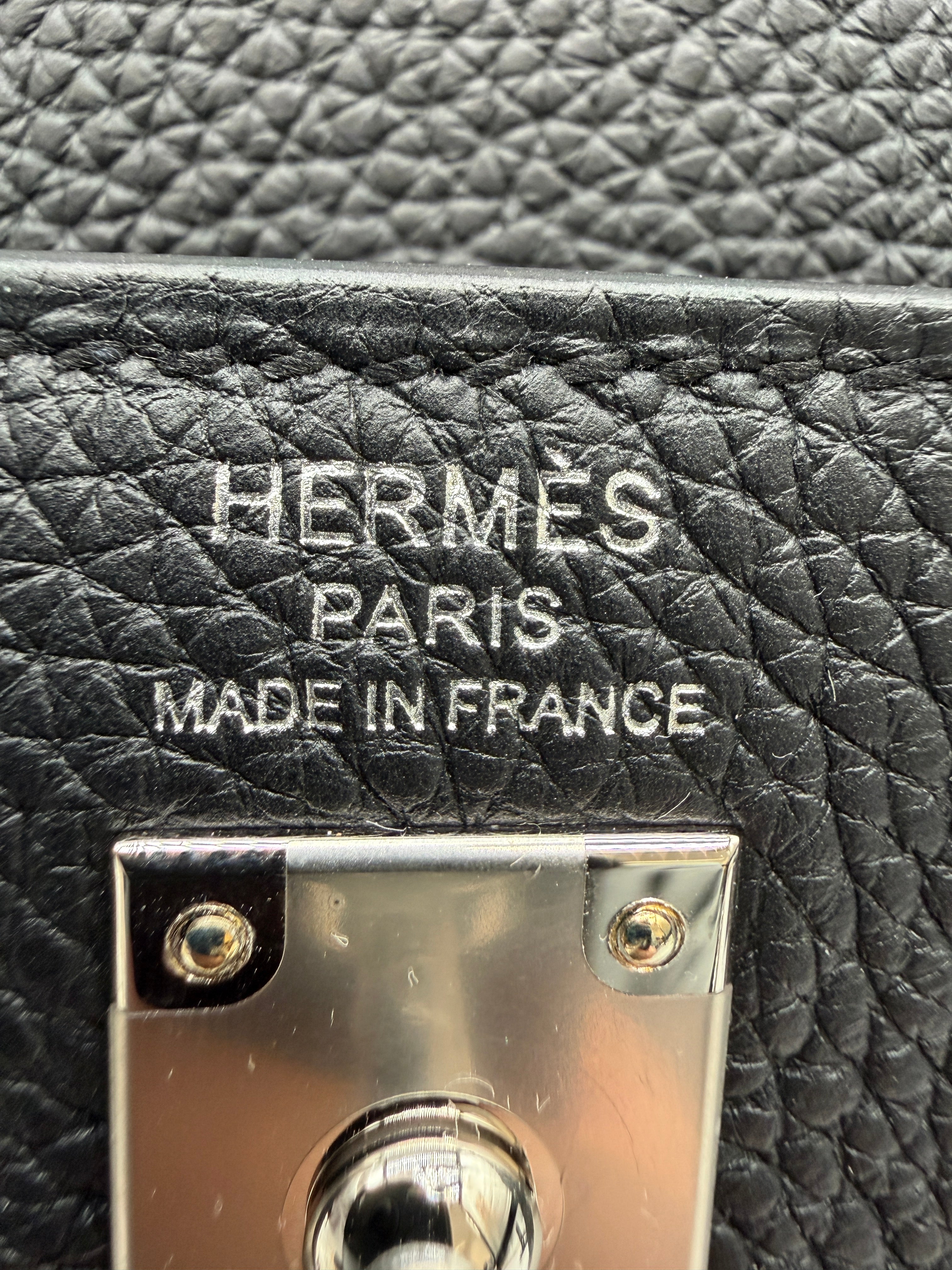 Hermès Kelly 25 Black Togo Palladium Hardware
