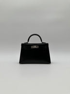 Hermès Mini Kelly Black Box LeatherPalladium Hardware