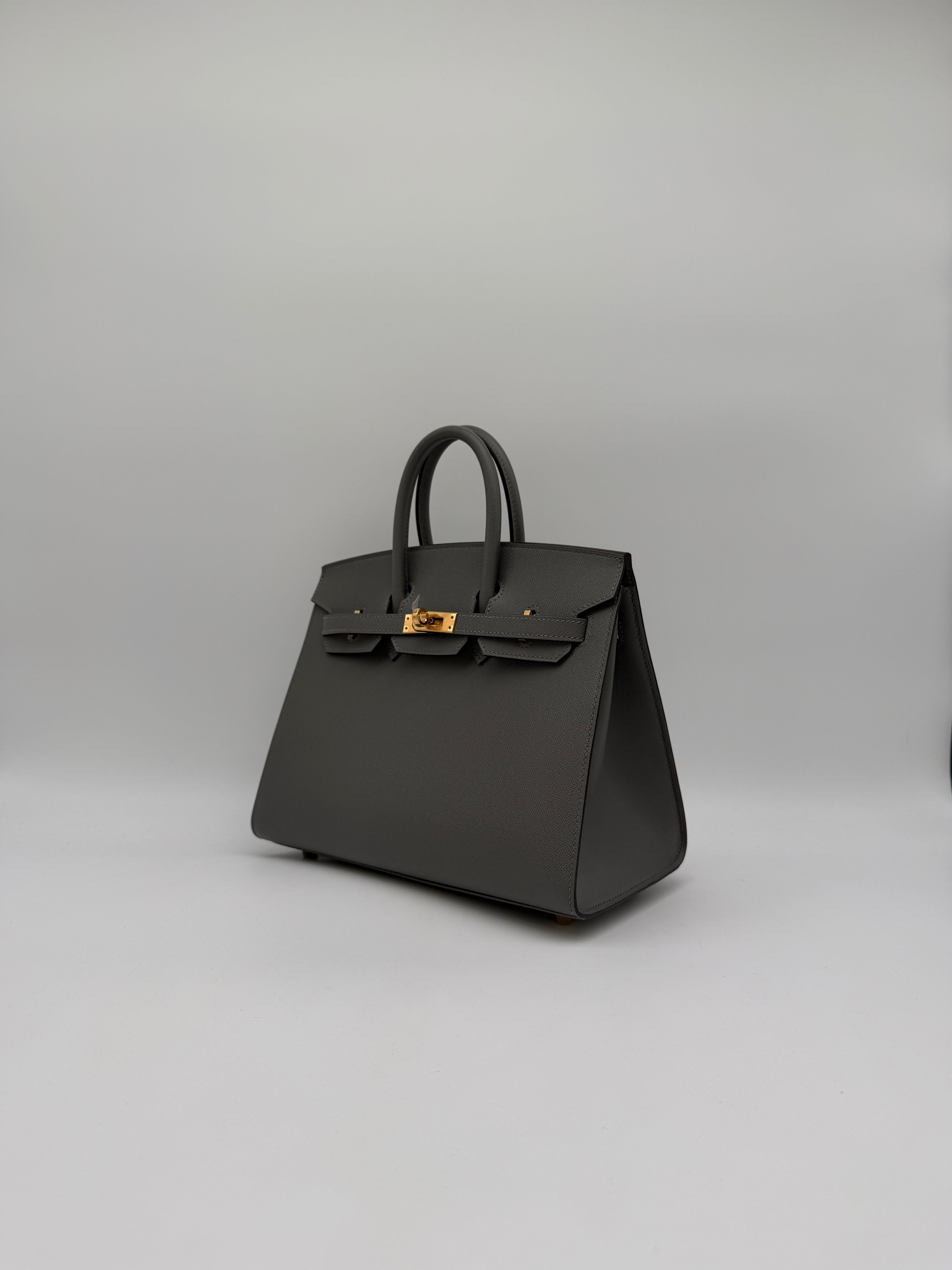 Hermès Birkin 25 Sellier Gris Meyer Madame Gold Hardware