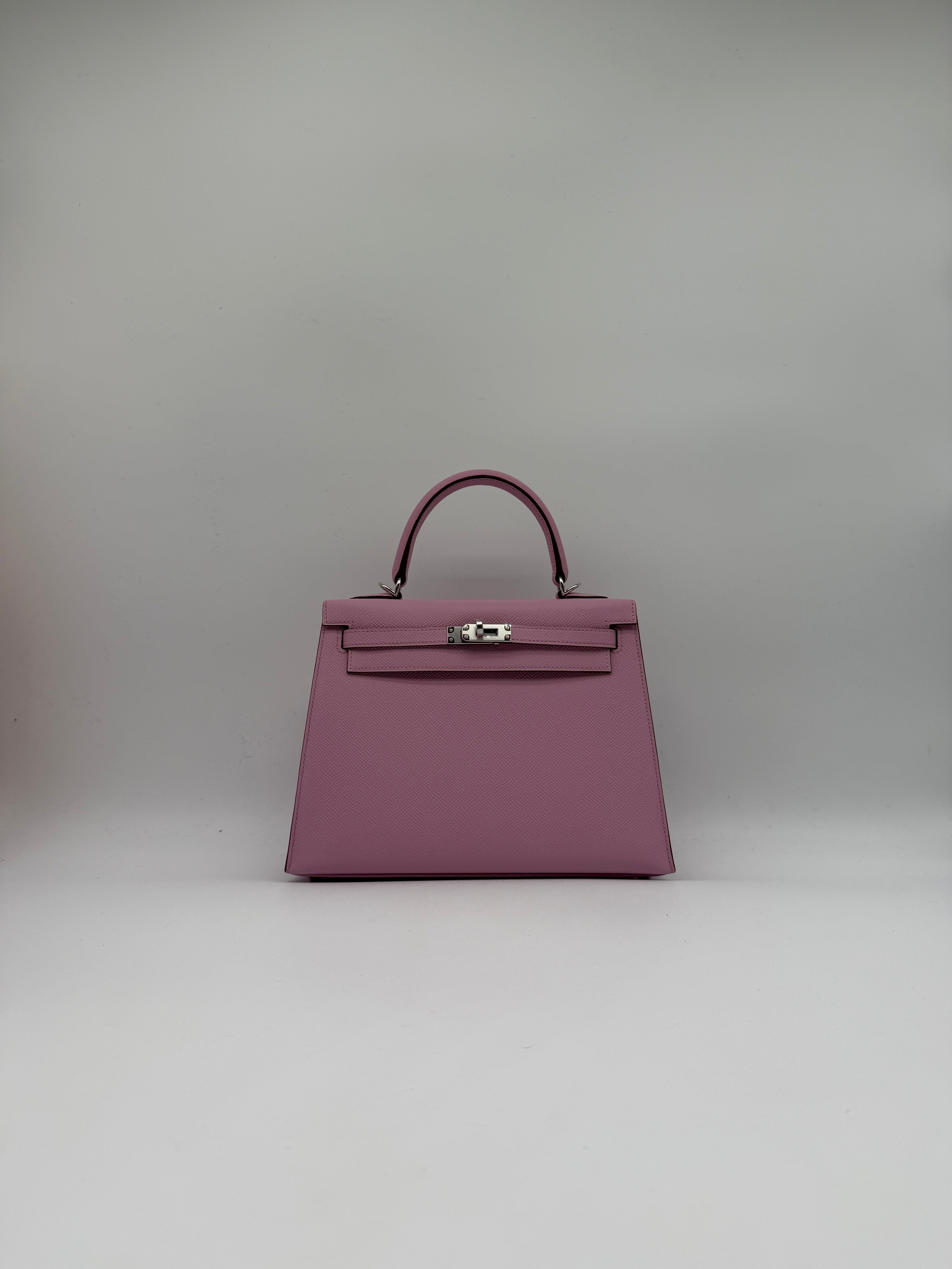 Kelly 25 Sylveter Mauve Epsom Palladium Hardware