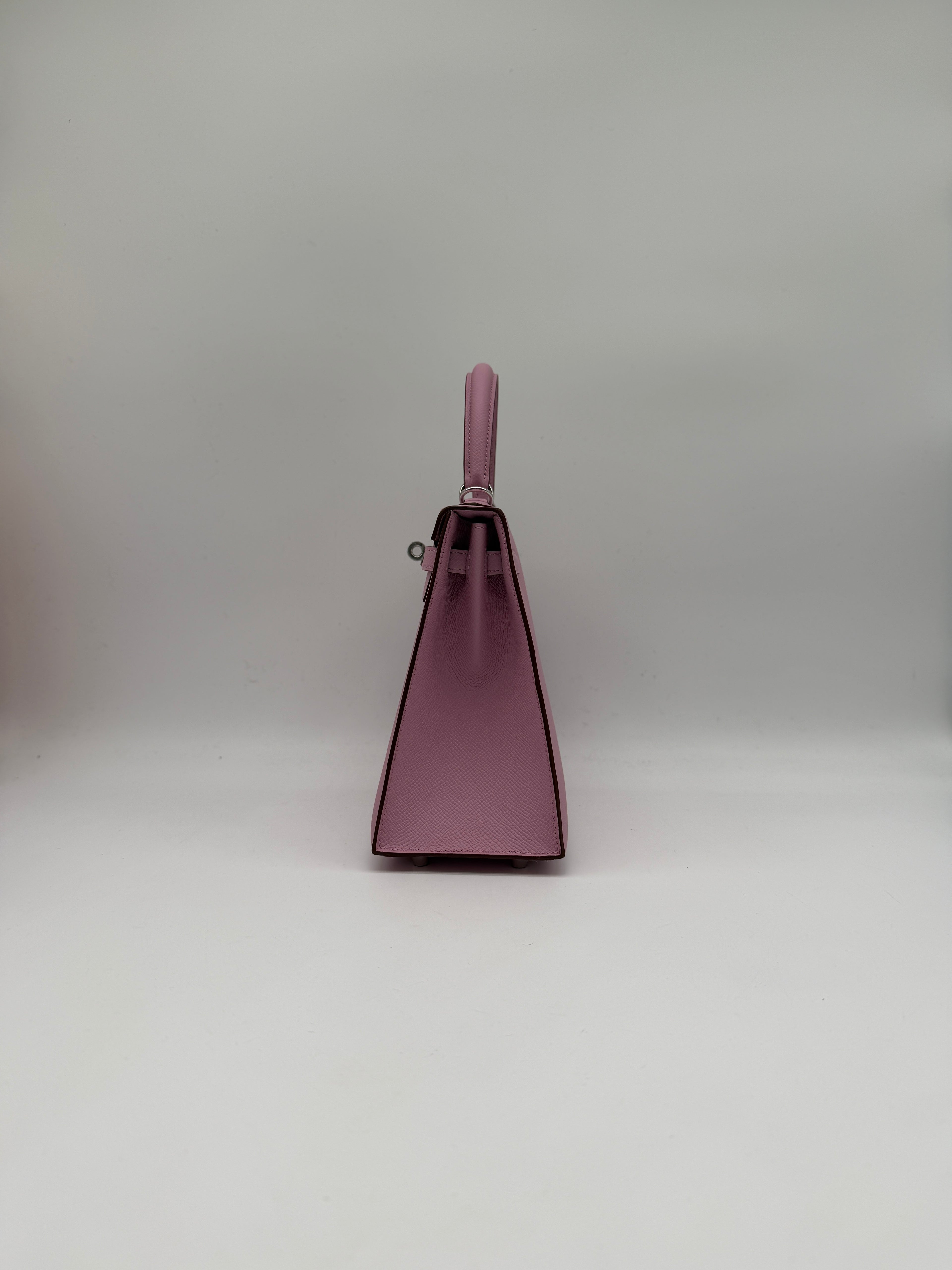 Kelly 25 Sylveter Mauve Epsom Palladium Hardware