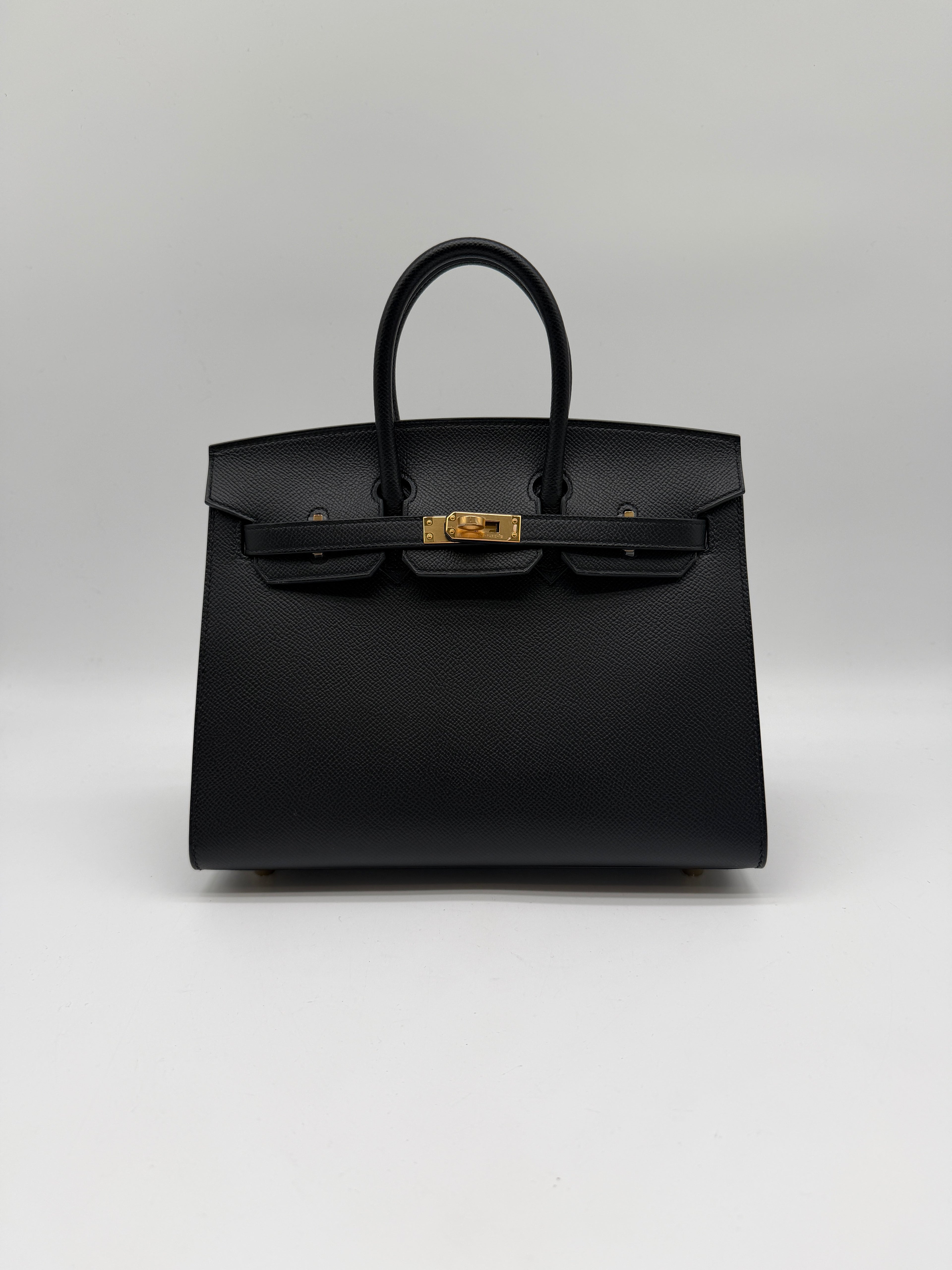 Hermès Birkin 25 Black Epsom Sellier Gold Hardware