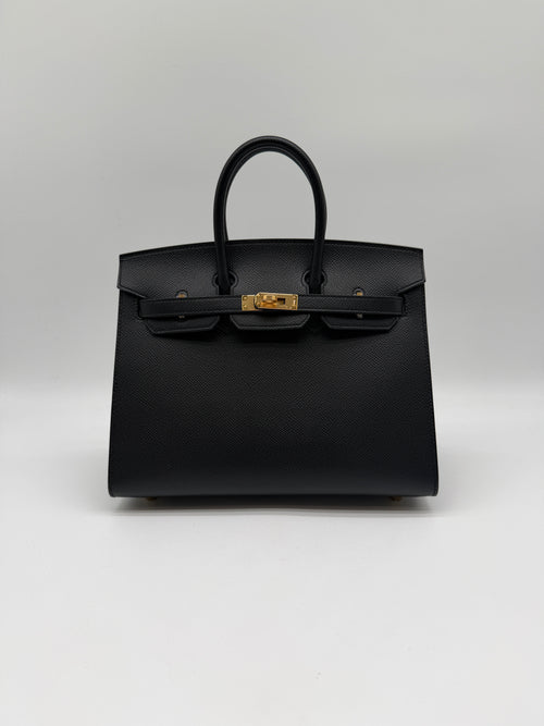 Hermès Birkin 25 Black Epsom Sellier Gold Hardware