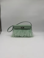Hermès Kelly Elan Folie Vert Deau Foile Matte Porosus Palladium Hardware