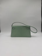 Hermès Kelly Elan Folie Vert Deau Foile Matte Porosus Palladium Hardware