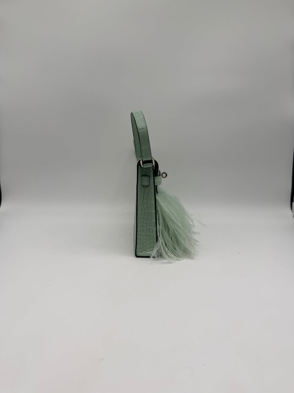 Hermès Kelly Elan Folie Vert Deau Foile Matte Porosus Palladium Hardware