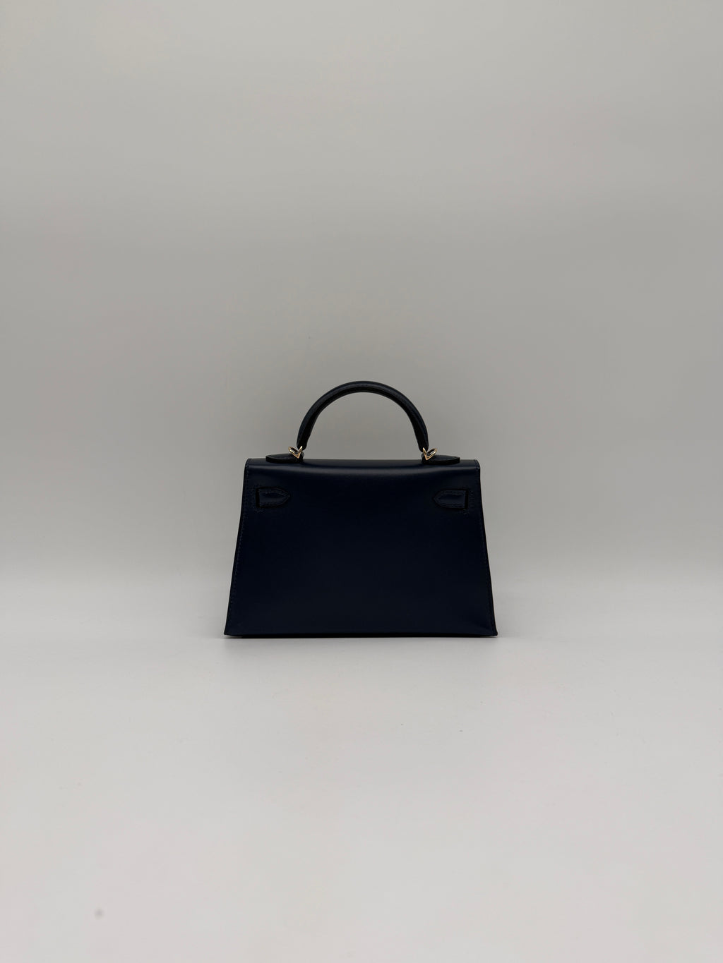 Hermès Mini Kelly Bleu Abysse Box Leather Permabrass Hardware