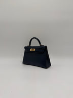 Hermès Mini Kelly Bleu Abysse Box Leather Permabrass Hardware