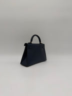 Hermès Mini Kelly Bleu Abysse Box Leather Permabrass Hardware