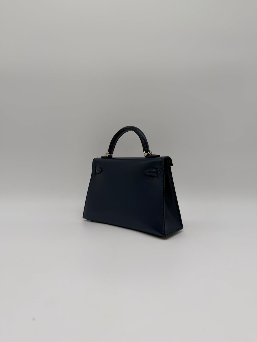 Hermès Mini Kelly Bleu Abysse Box Leather Permabrass Hardware