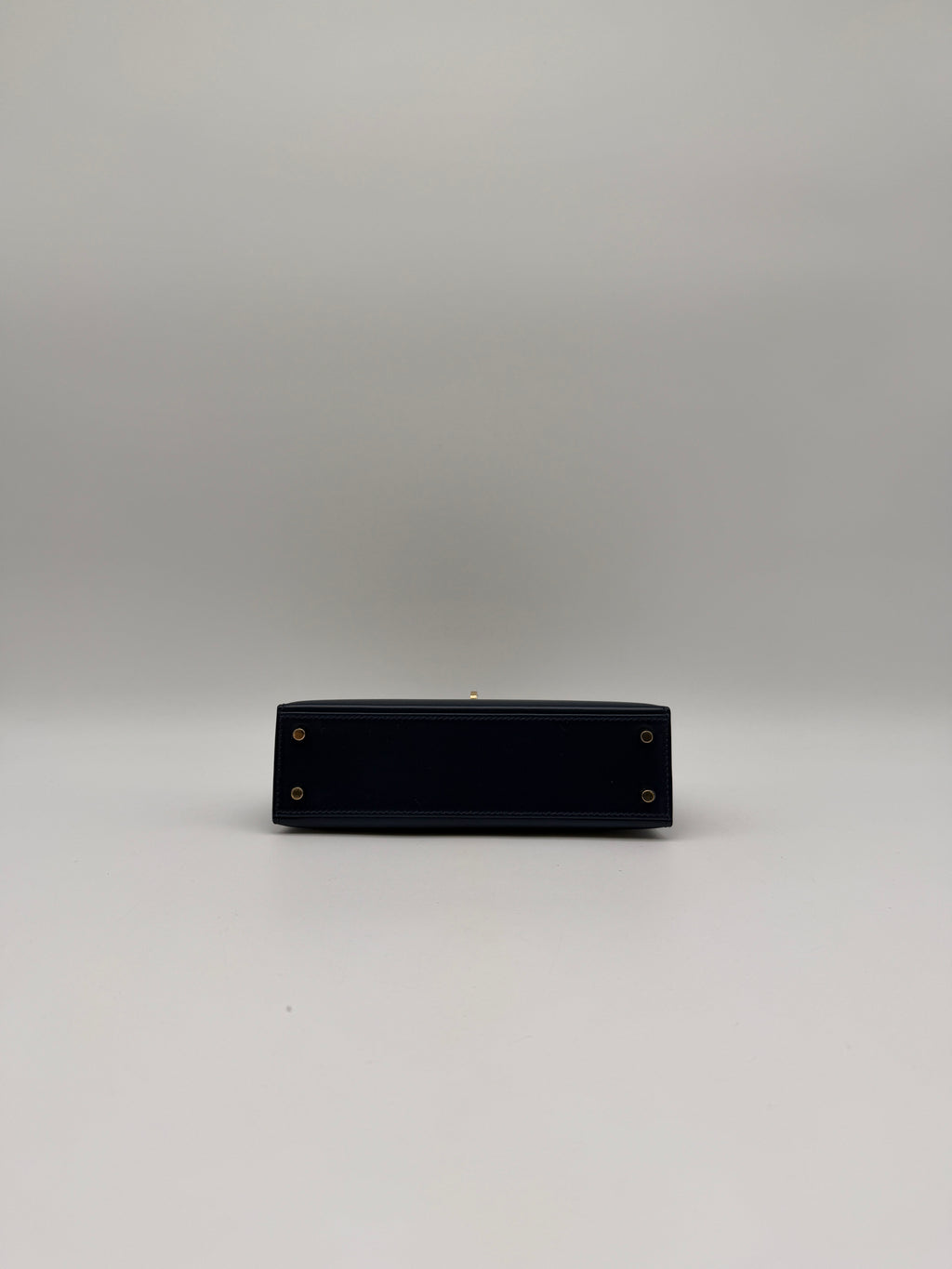 Hermès Mini Kelly Bleu Abysse Box Leather Permabrass Hardware
