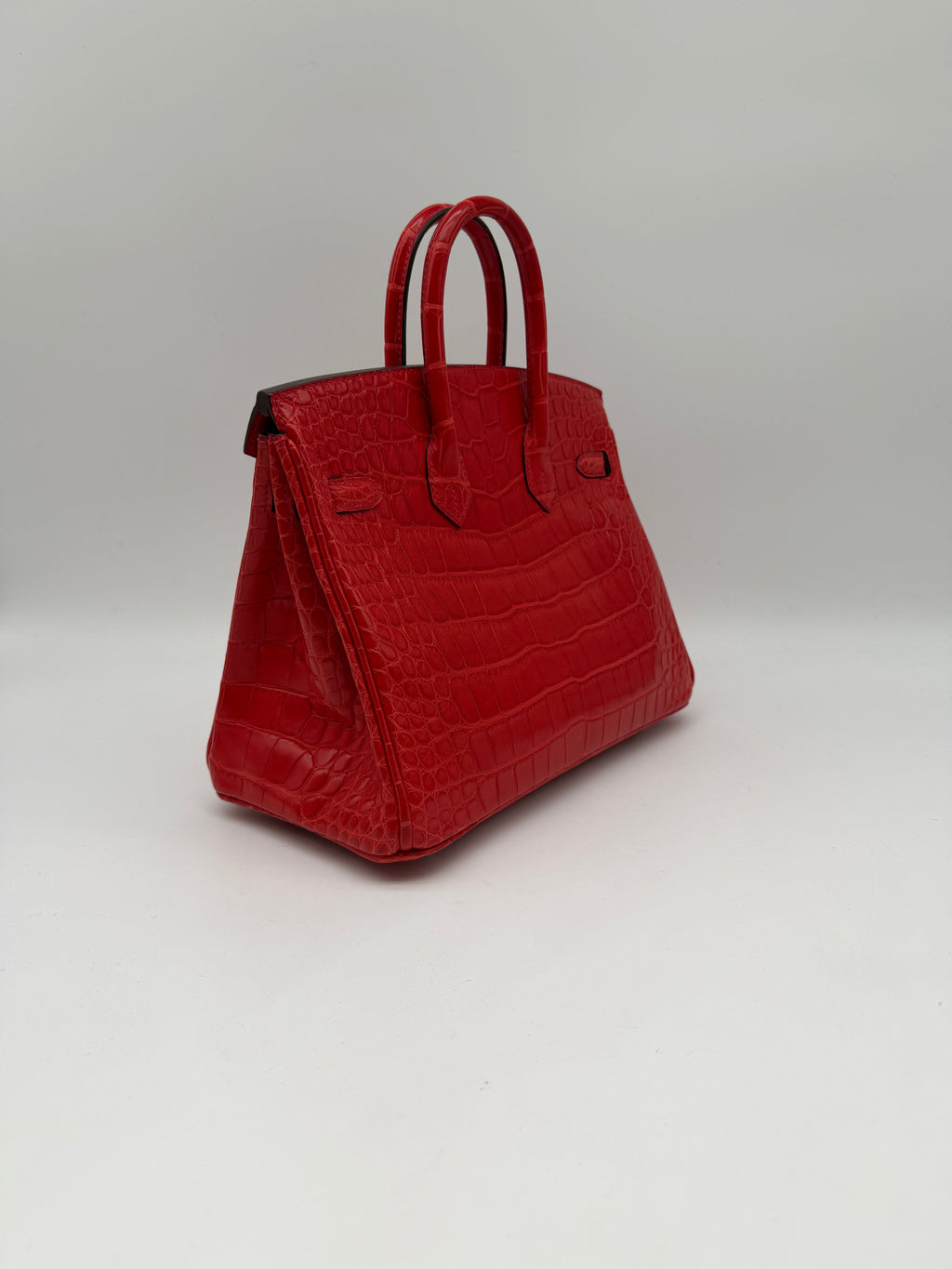 Hermès Birkin 25 Geranium Matte Alligator Palladium Hardware