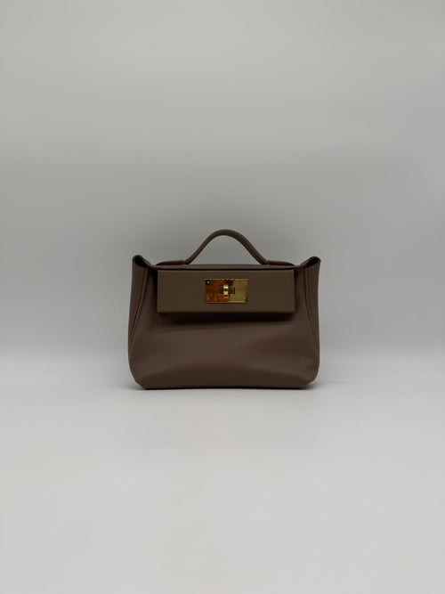 Hermès 24/24 - 21 Etoupe Evercolor/Swift Gold Hardware