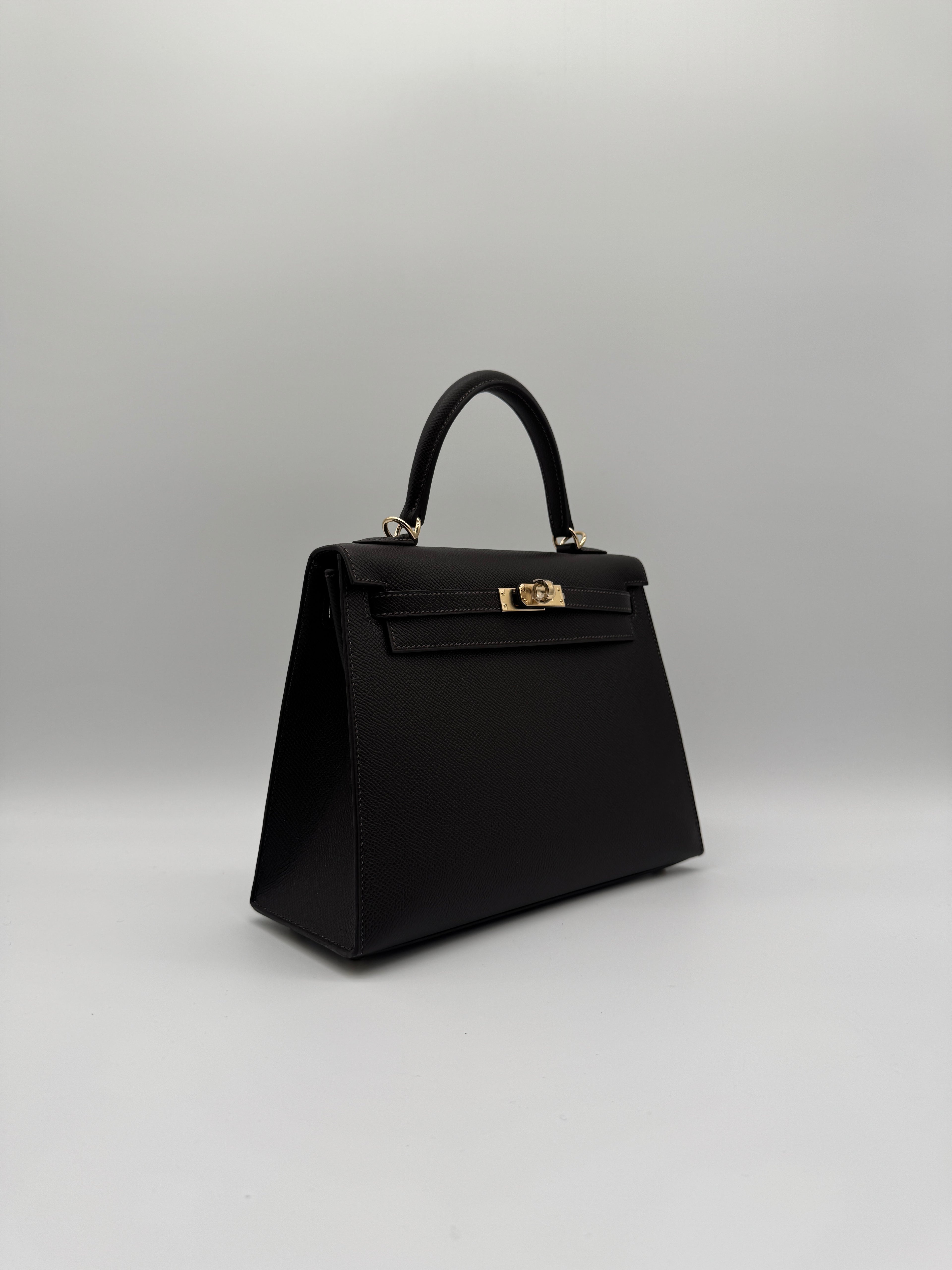 Hermès Kelly 25 Bai Brun Epsom Permabass Hardware