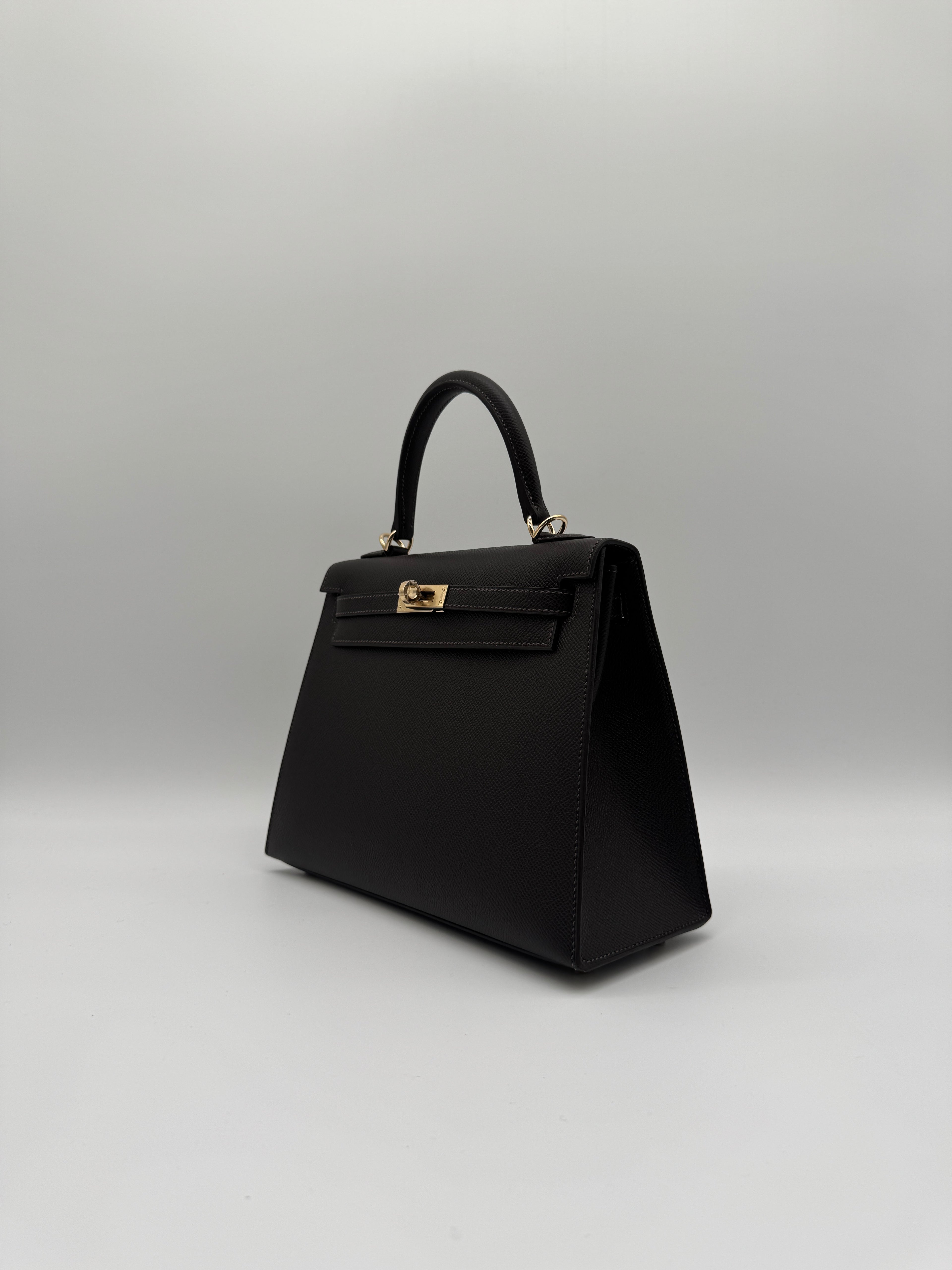 Hermès Kelly 25 Bai Brun Epsom Permabass Hardware