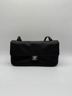 Chanel Maxi Black 32cm Silver-tone Hardweae