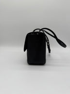 Chanel Maxi Black 32cm Silver-tone Hardweae
