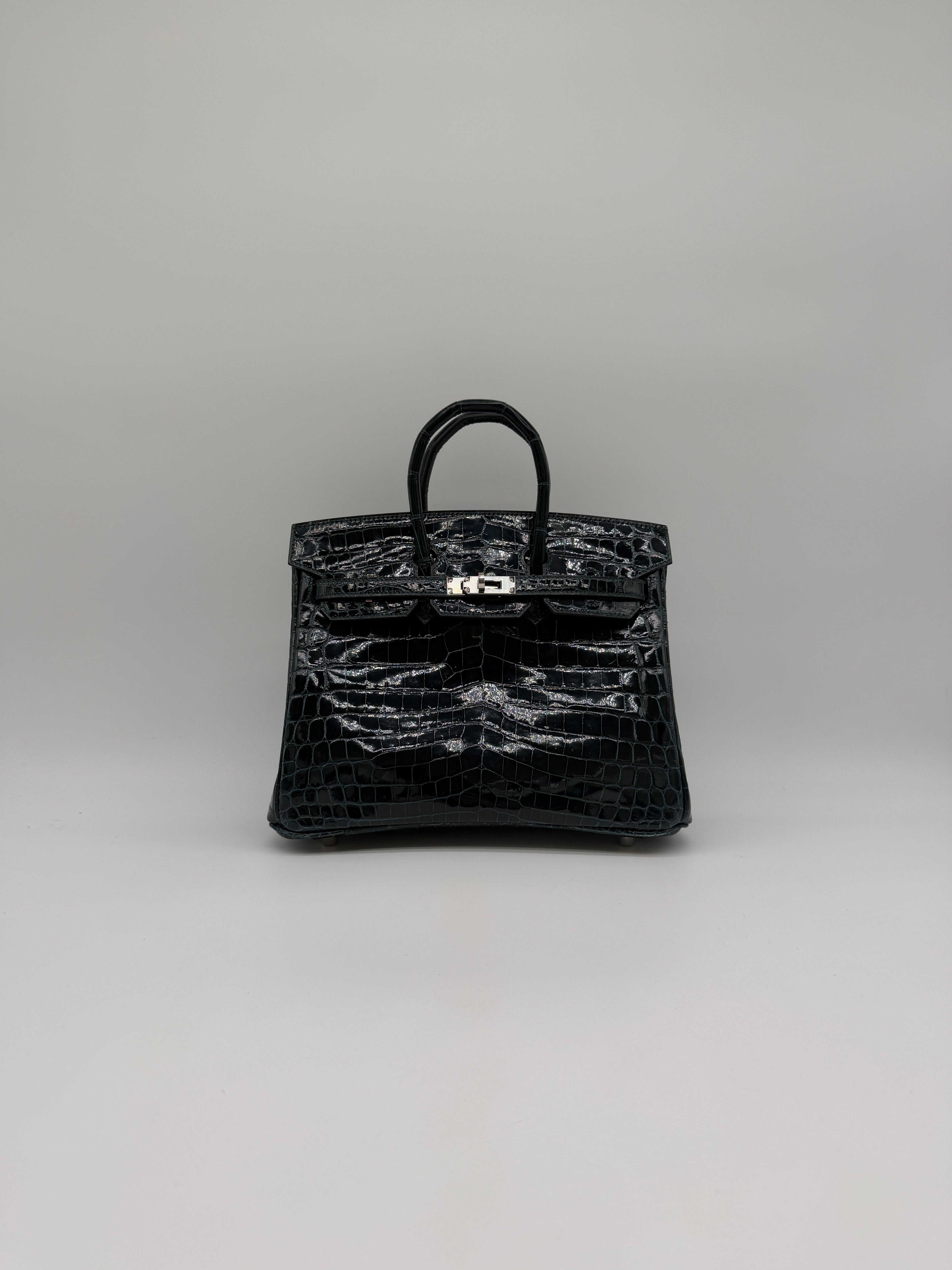 Hermès Birkin 25 Vert Cypress Shiny Nilo Palladium Hardware