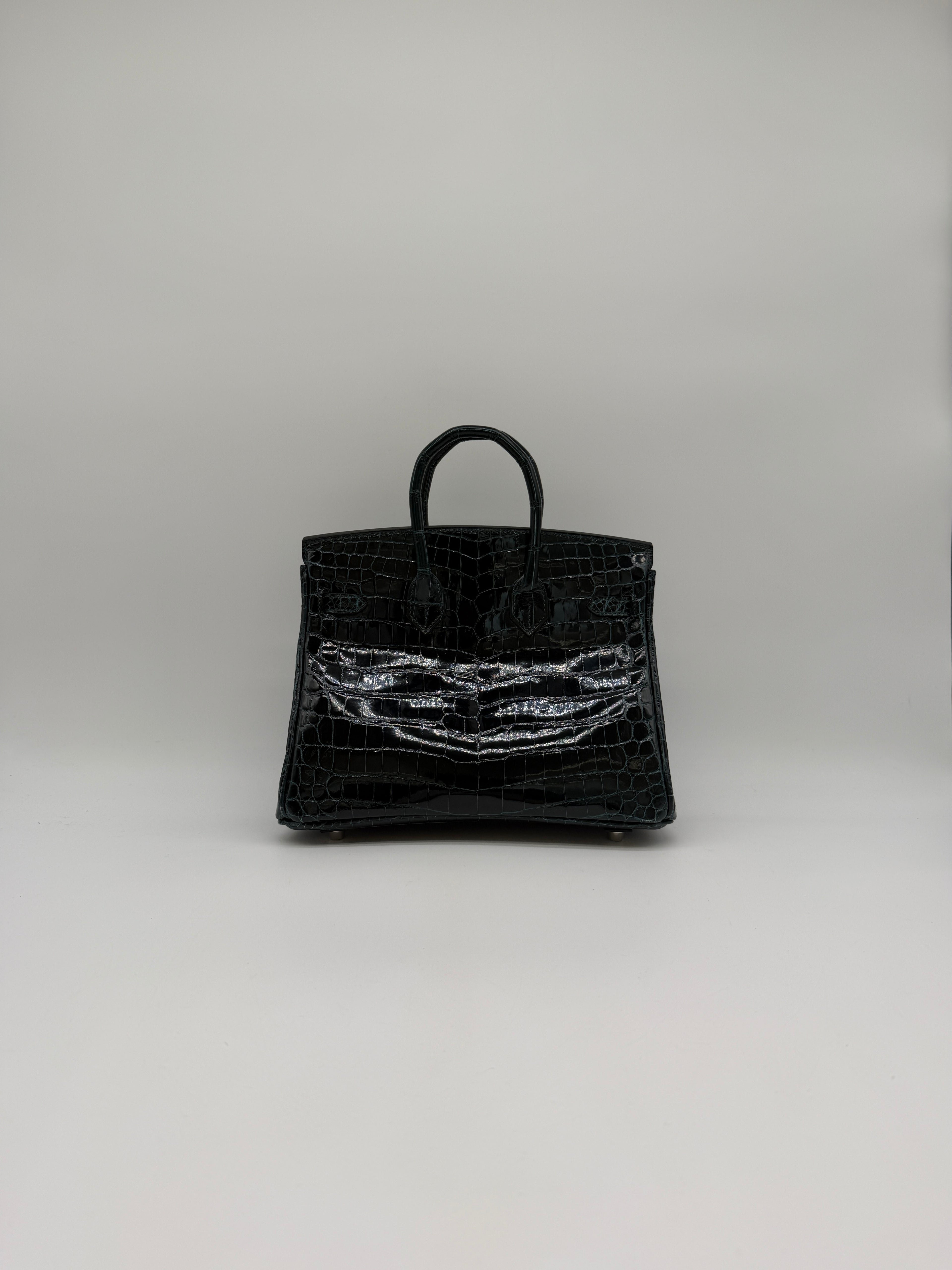 Hermès Birkin 25 Vert Cypress Shiny Nilo Palladium Hardware