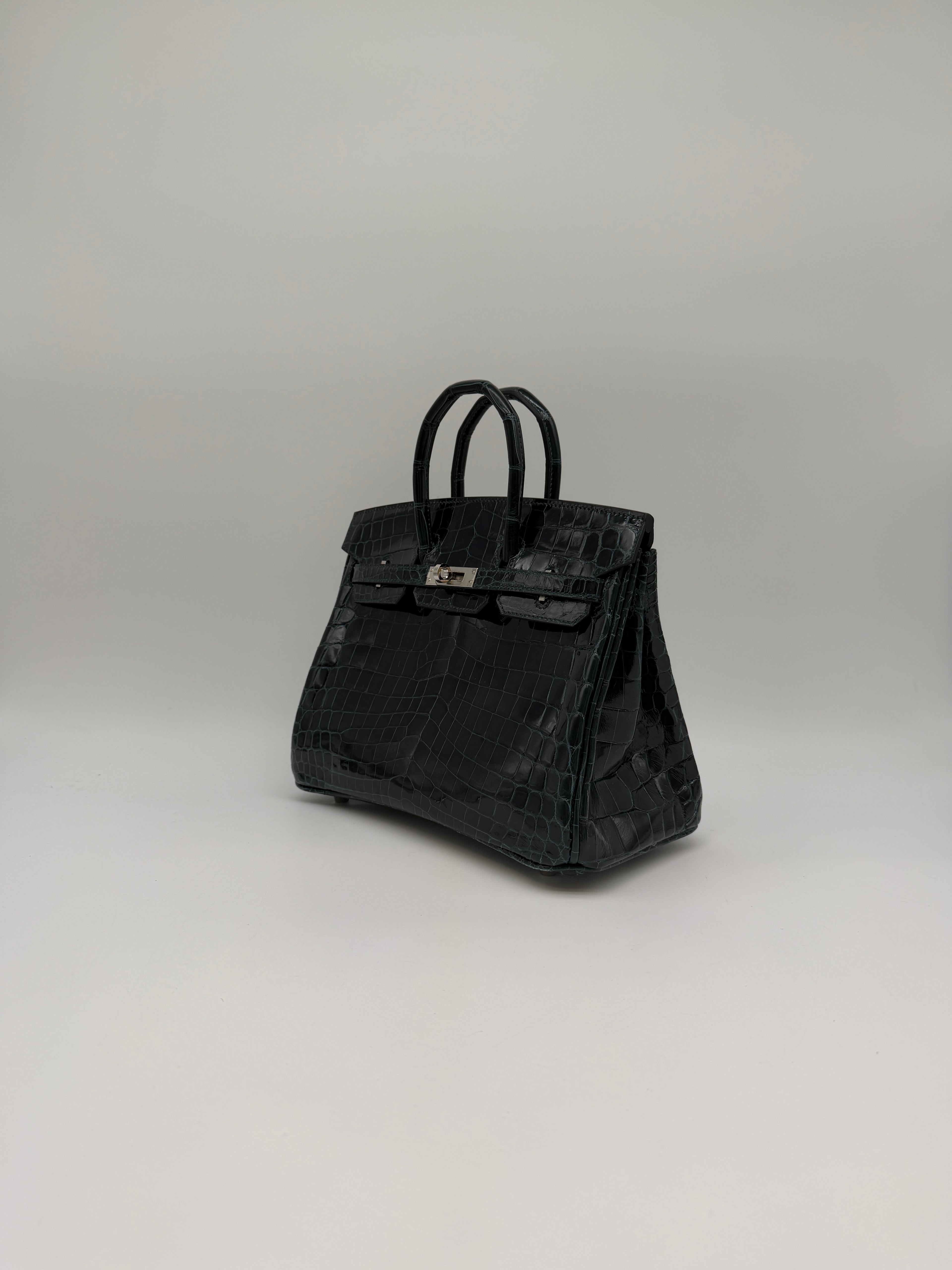 Hermès Birkin 25 Vert Cypress Shiny Nilo Palladium Hardware