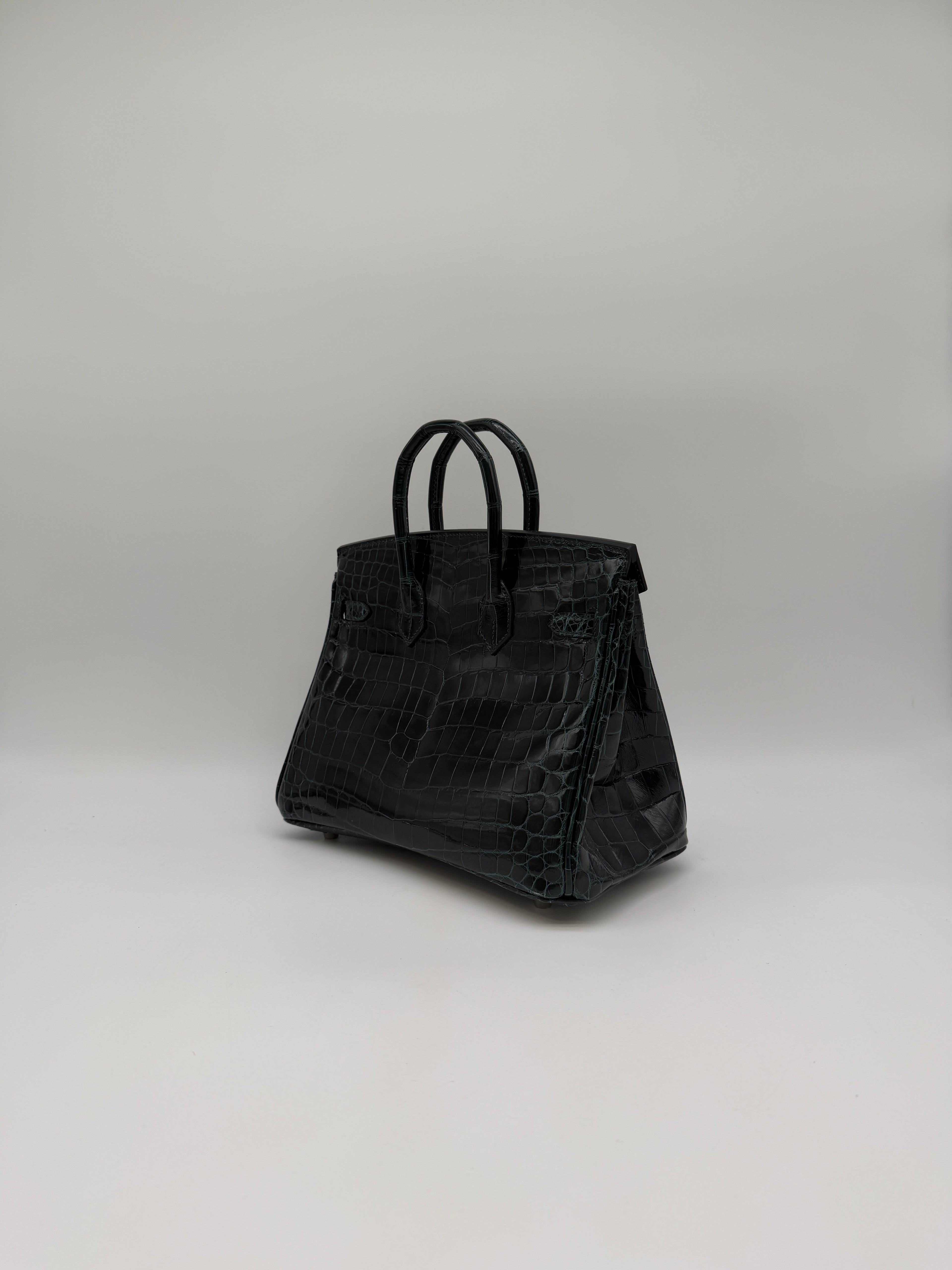 Hermès Birkin 25 Vert Cypress Shiny Nilo Palladium Hardware