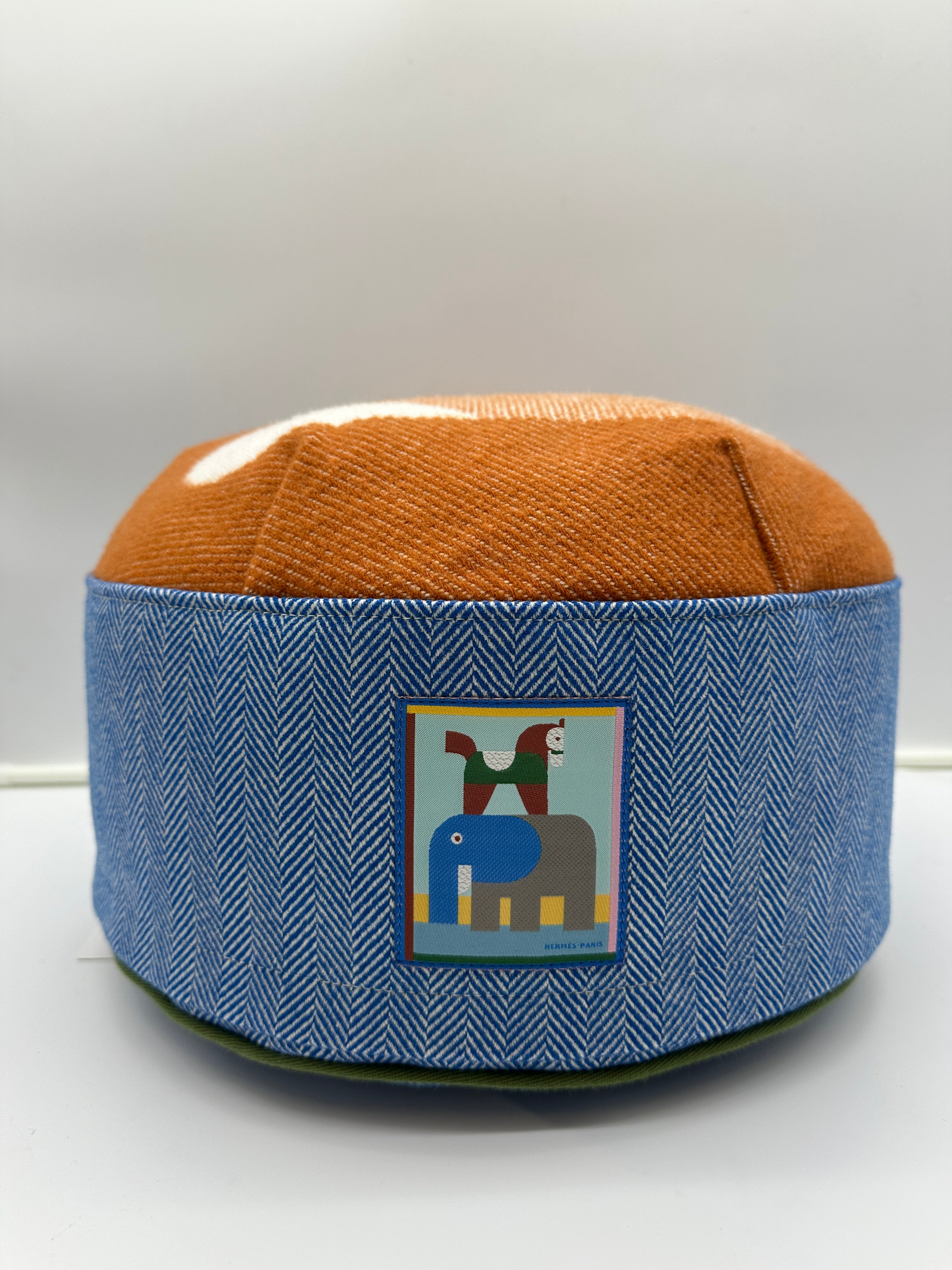 Hermès Animaux Blocks Footstool Brun