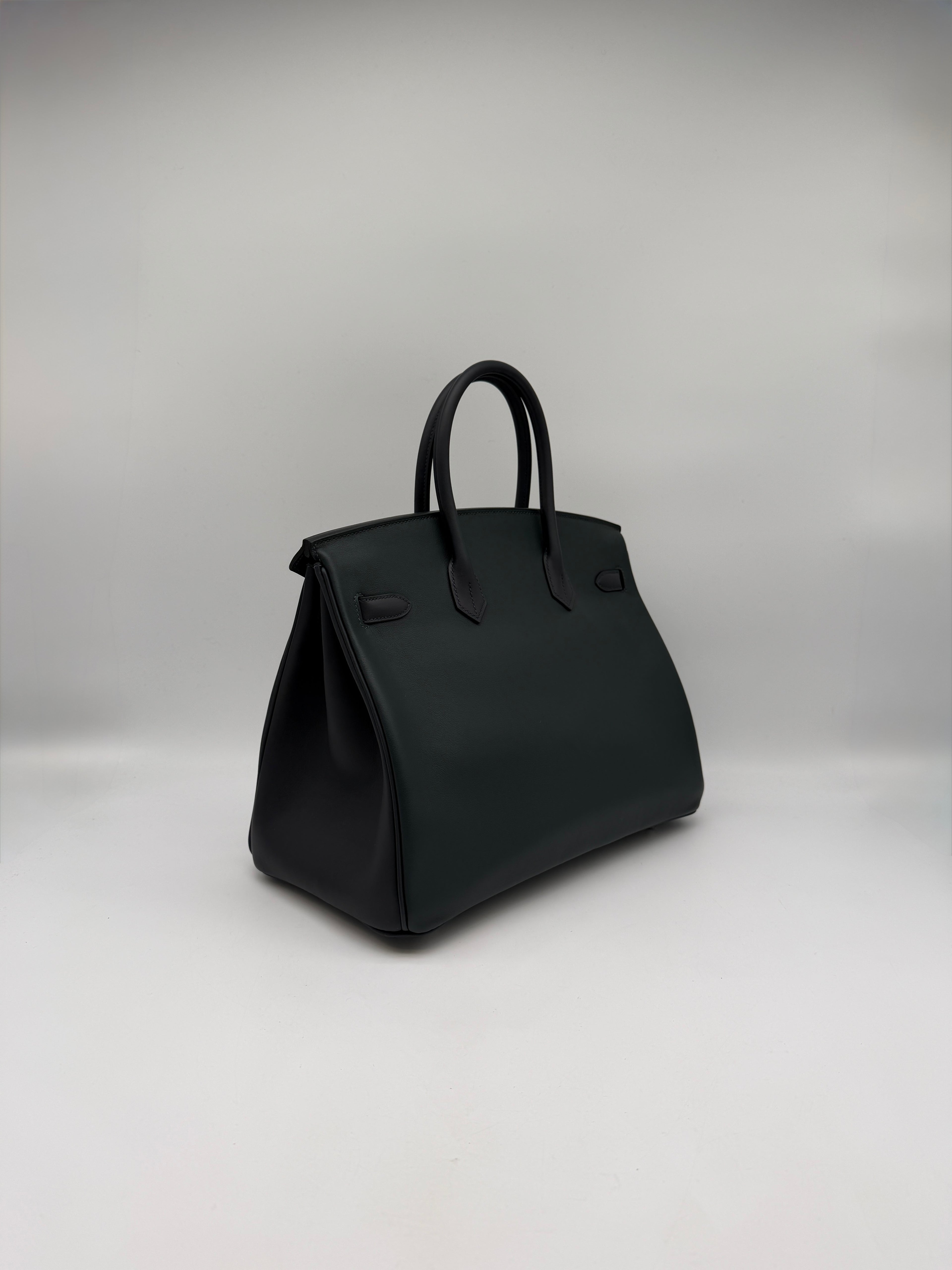 Hermès Birkin 35 HHS Vert Foncé - Noir Swift  Palladium Hardware