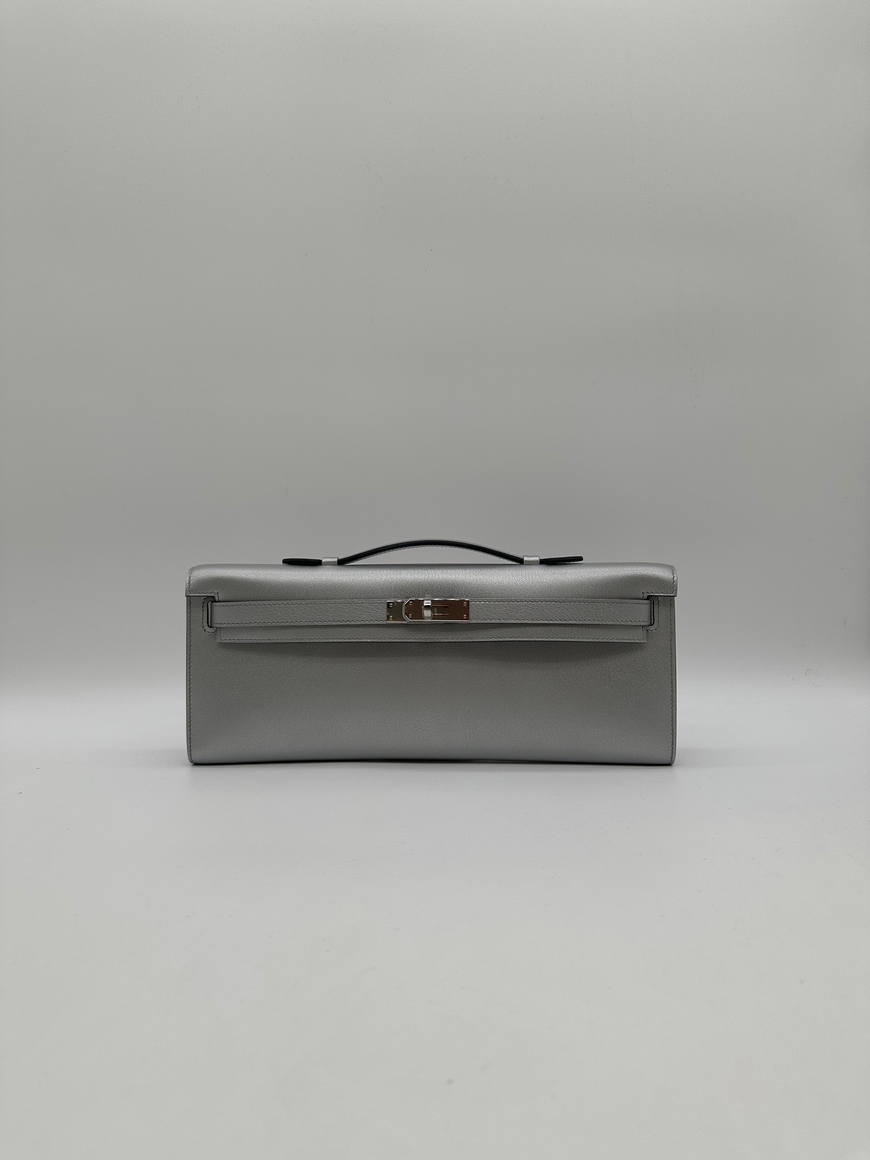 Hermès Kelly Cut Argent Chevre Palladium Hardware
