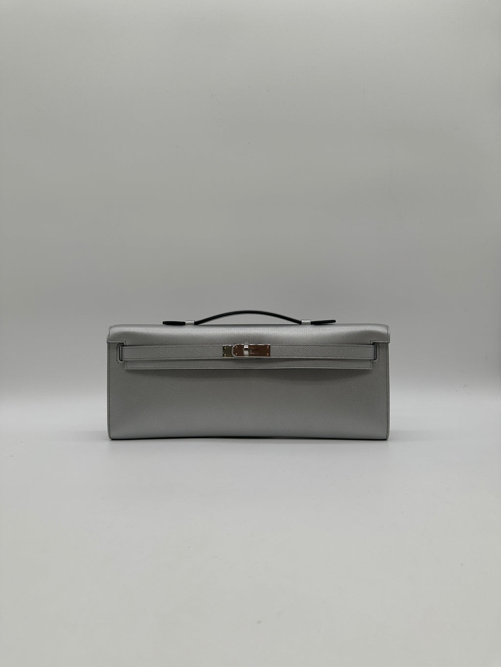 Hermès Kelly Cut Argent Chevre Palladium Hardware