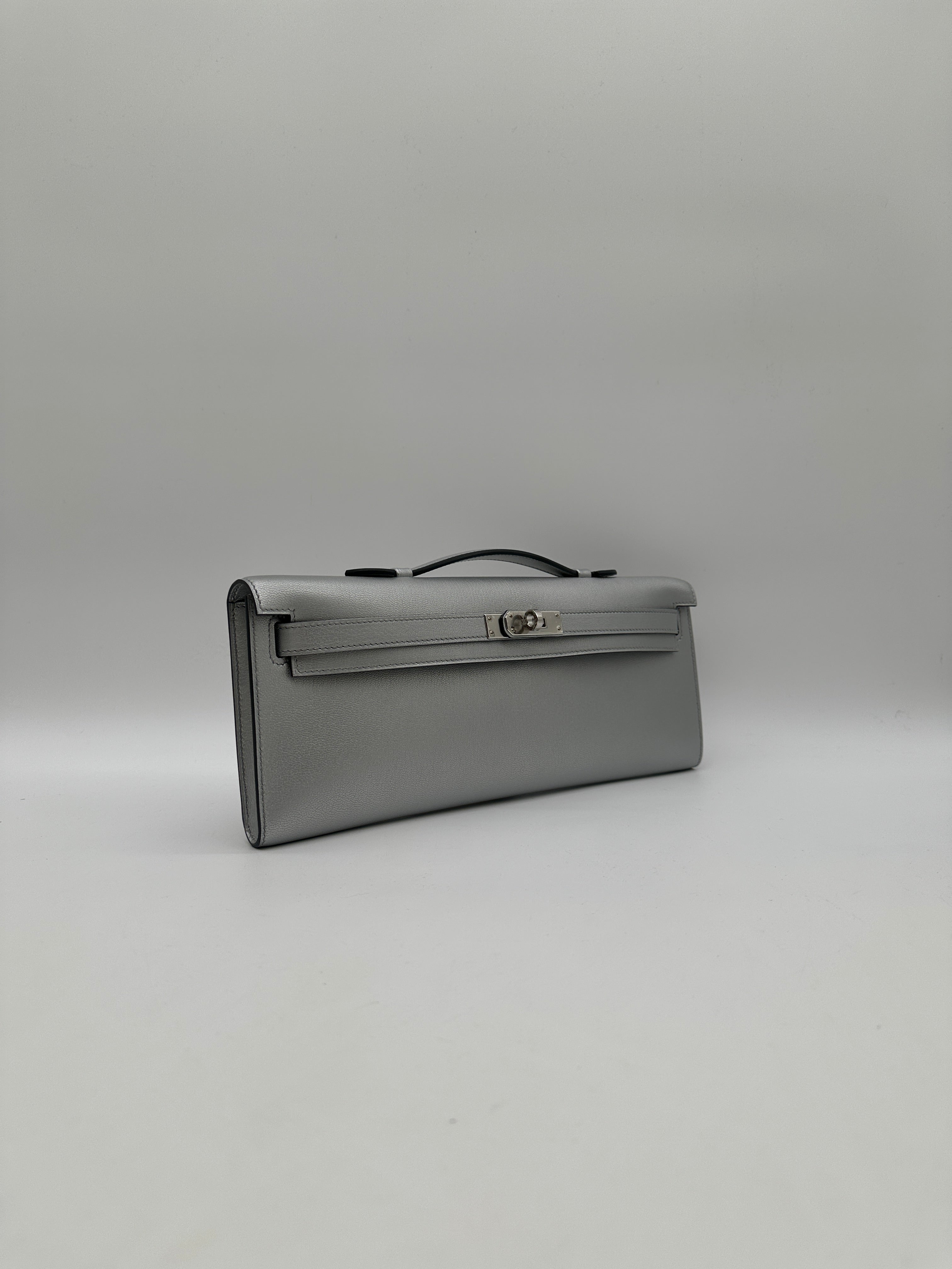 Hermès Kelly Cut Argent Chevre Palladium Hardware